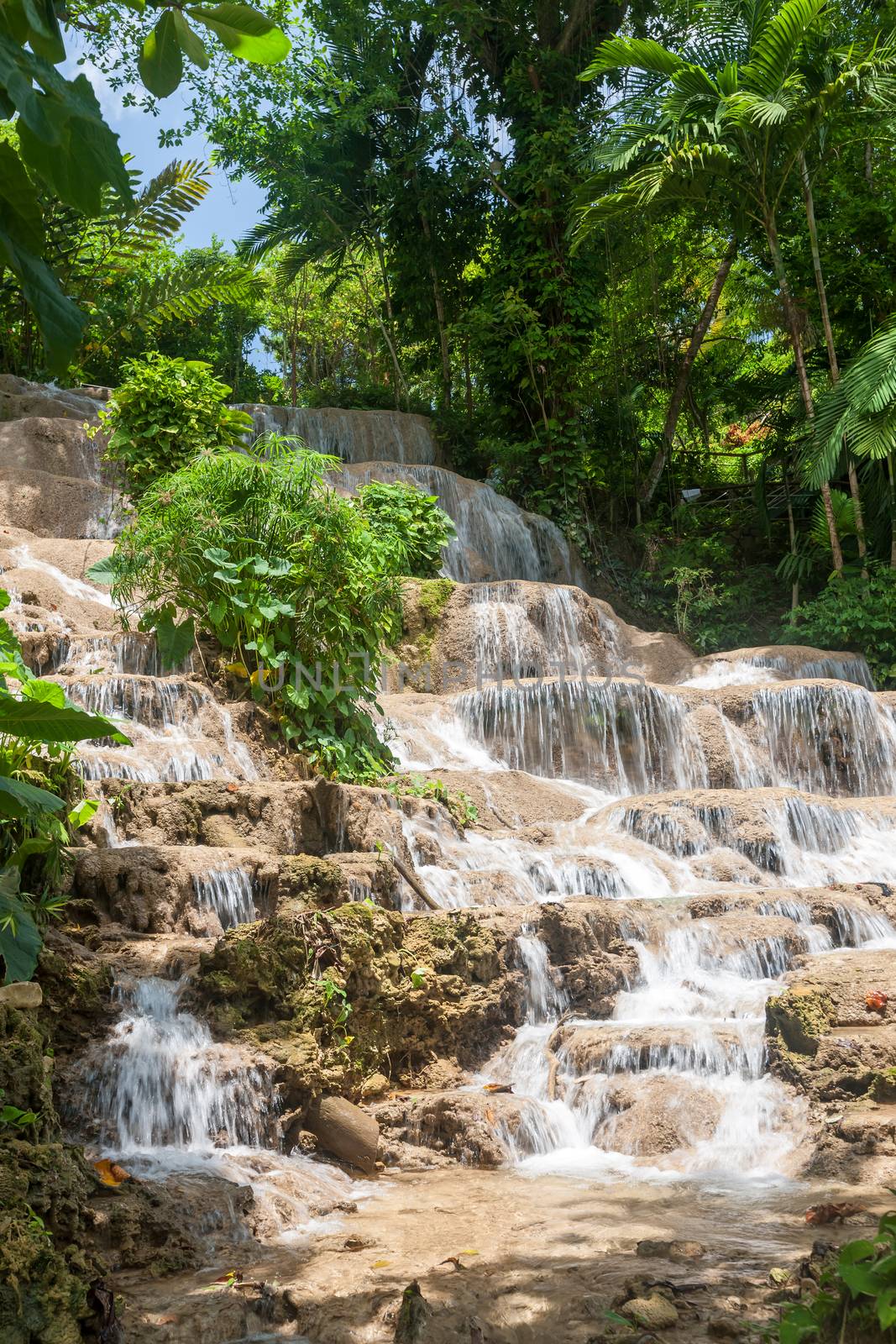 The picturesque Dunn's River Falls. Jamaica, Caribbean