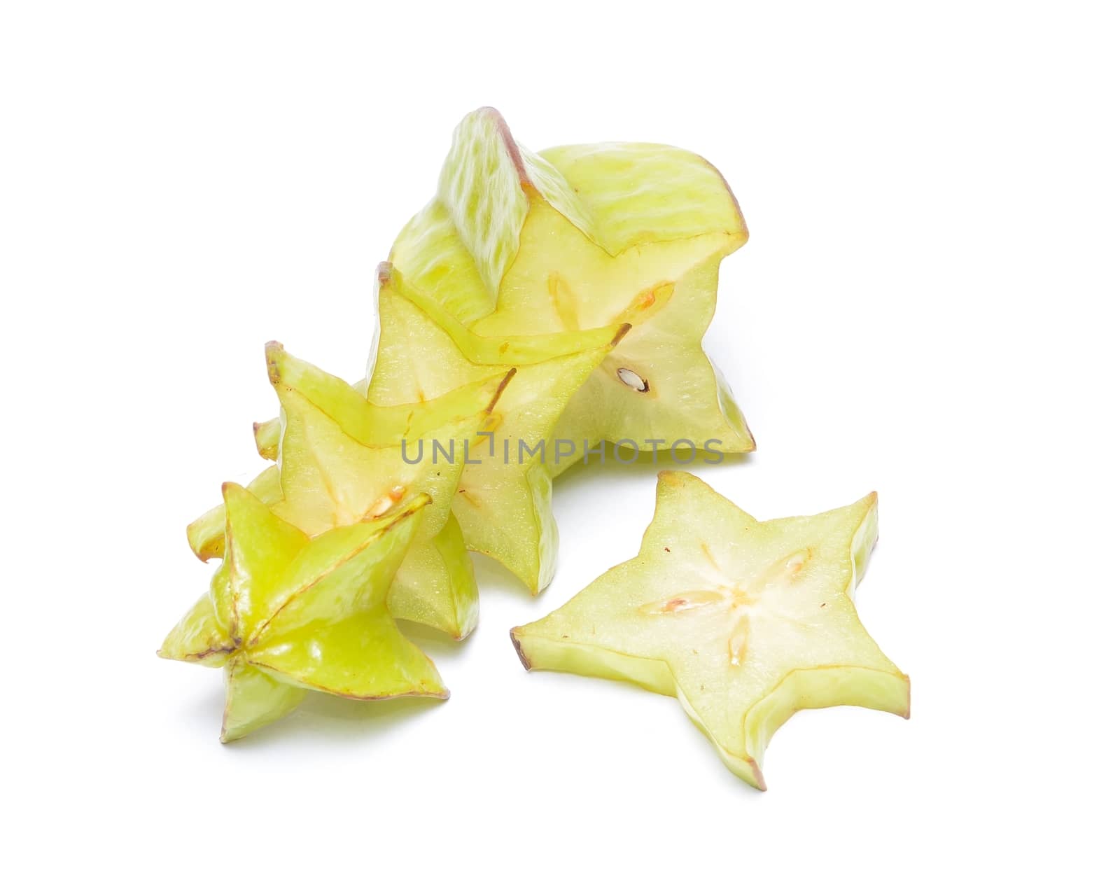 Carambola isolated on white background by comet