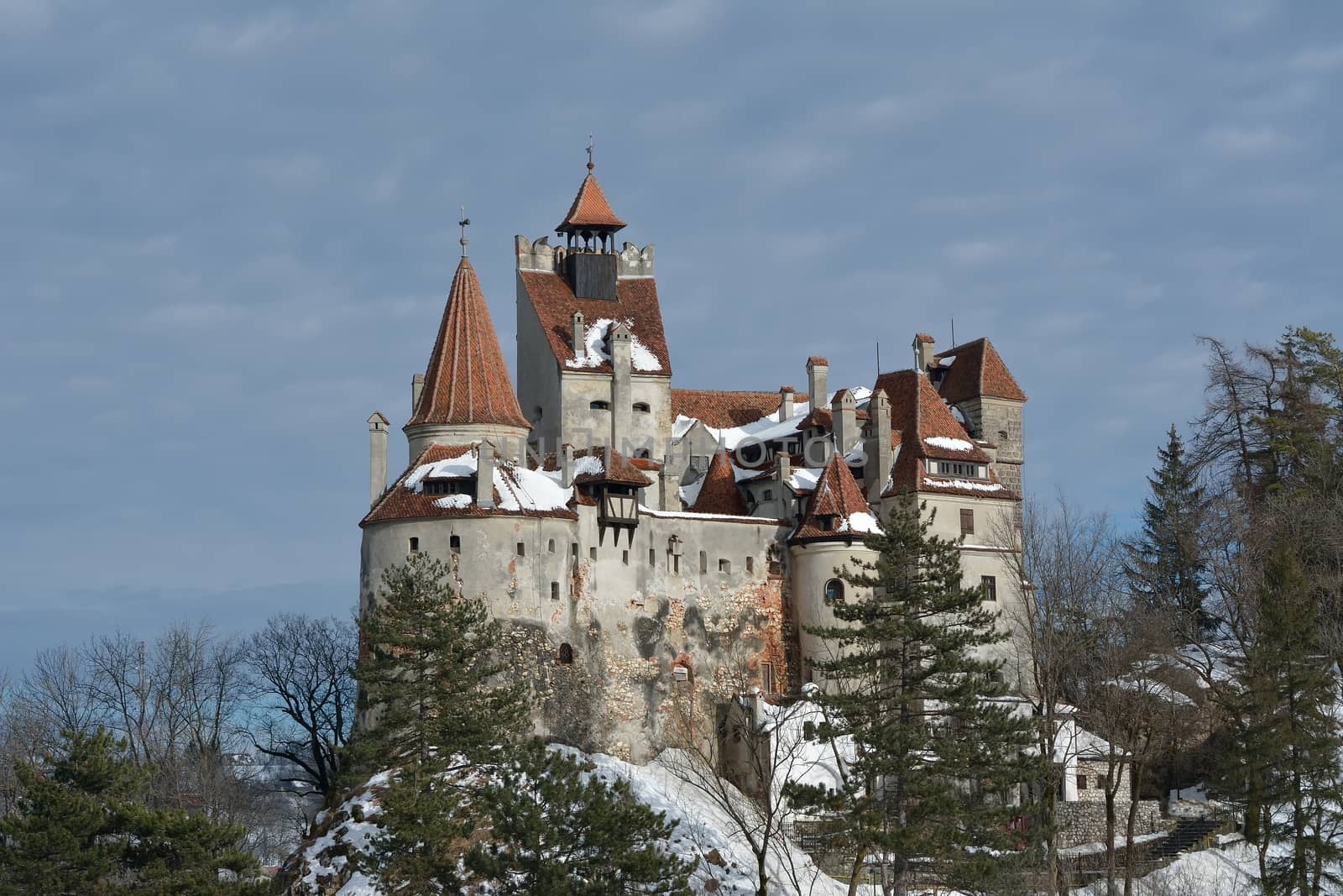 Dracula's Bran Castle in winter