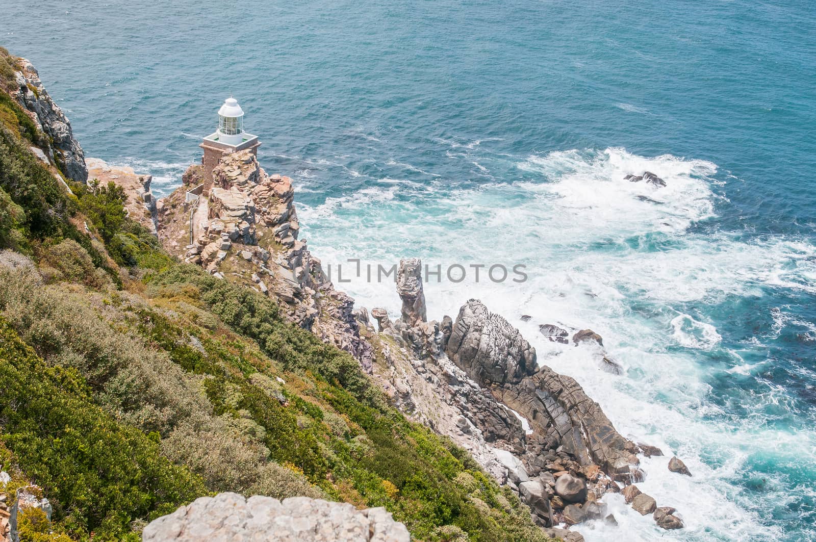 New lighthouse at Dias Point, Cape Point in the Table Mountain National Park. Built 87 meters above sea level
