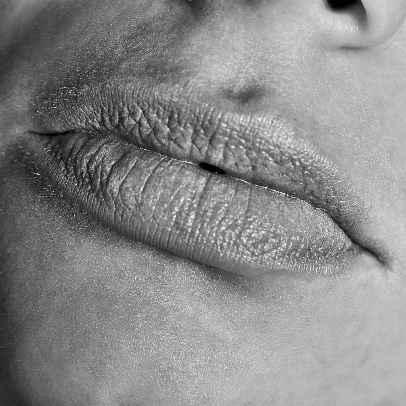 close-up of lips of a young woman