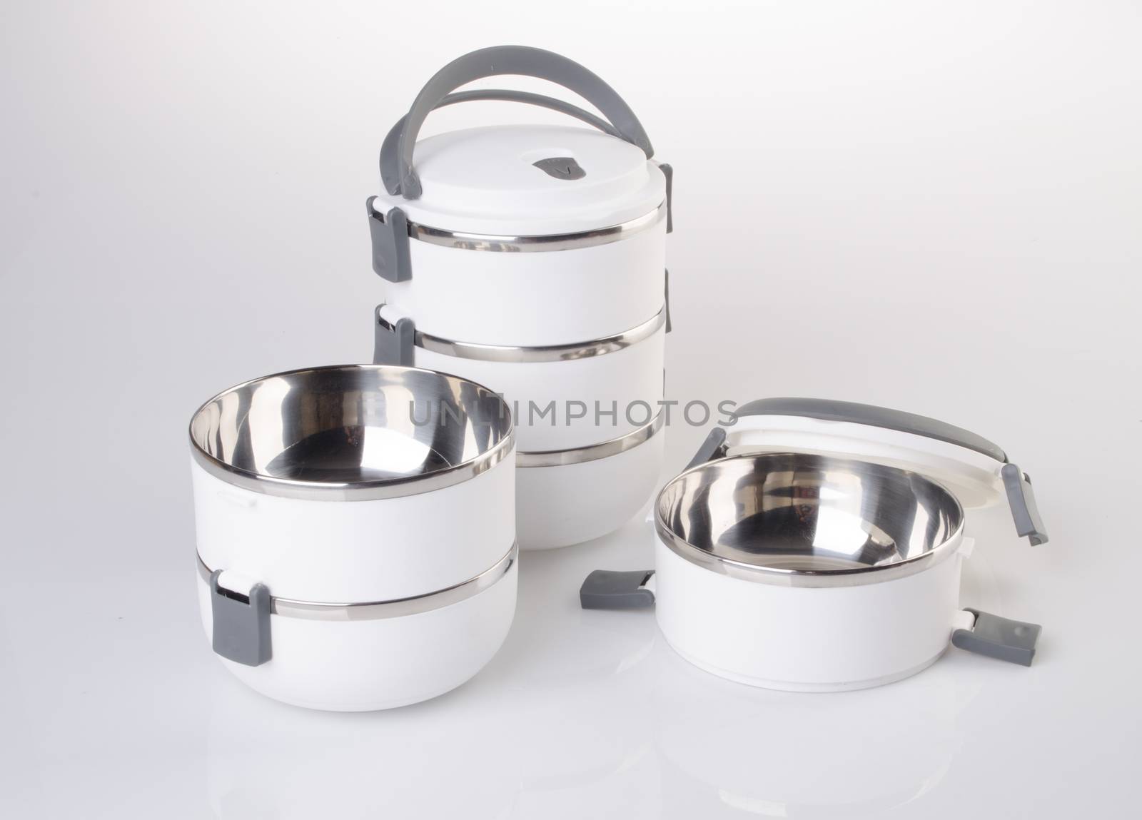 Food Container Tiffin, Food Container on background. by heinteh