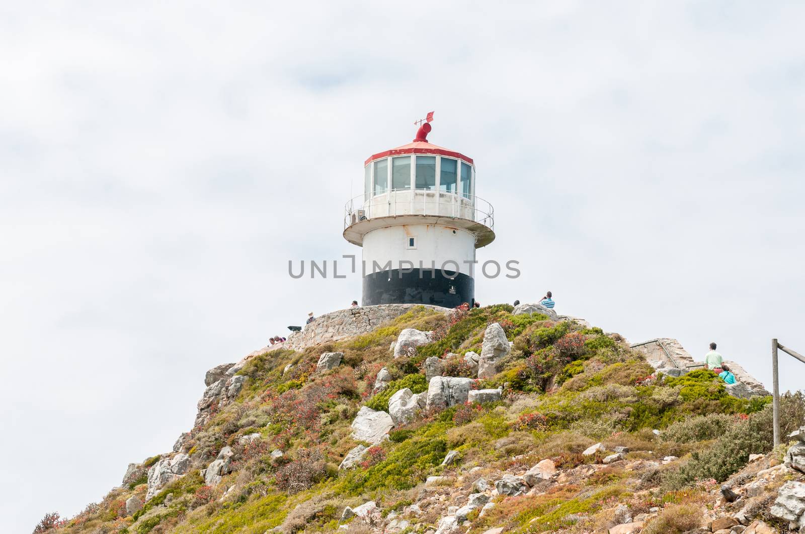 CAPE TOWN, SOUTH AFRICA - DECEMBER 12, 2014:  Historic lighthouse at Cape Point in the Table Mountain National Park in Cape Town, South Africa. In operation from 1860-1919
