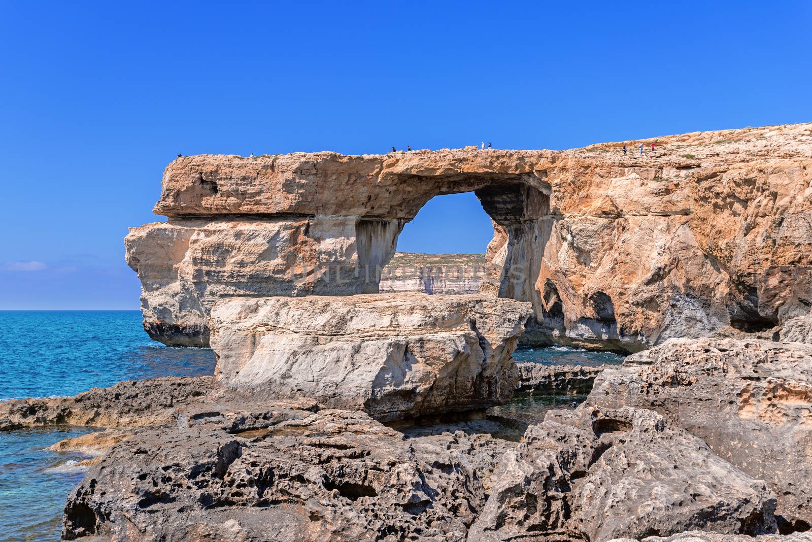 Azure Window, famous stone arch of Gozo island Malta