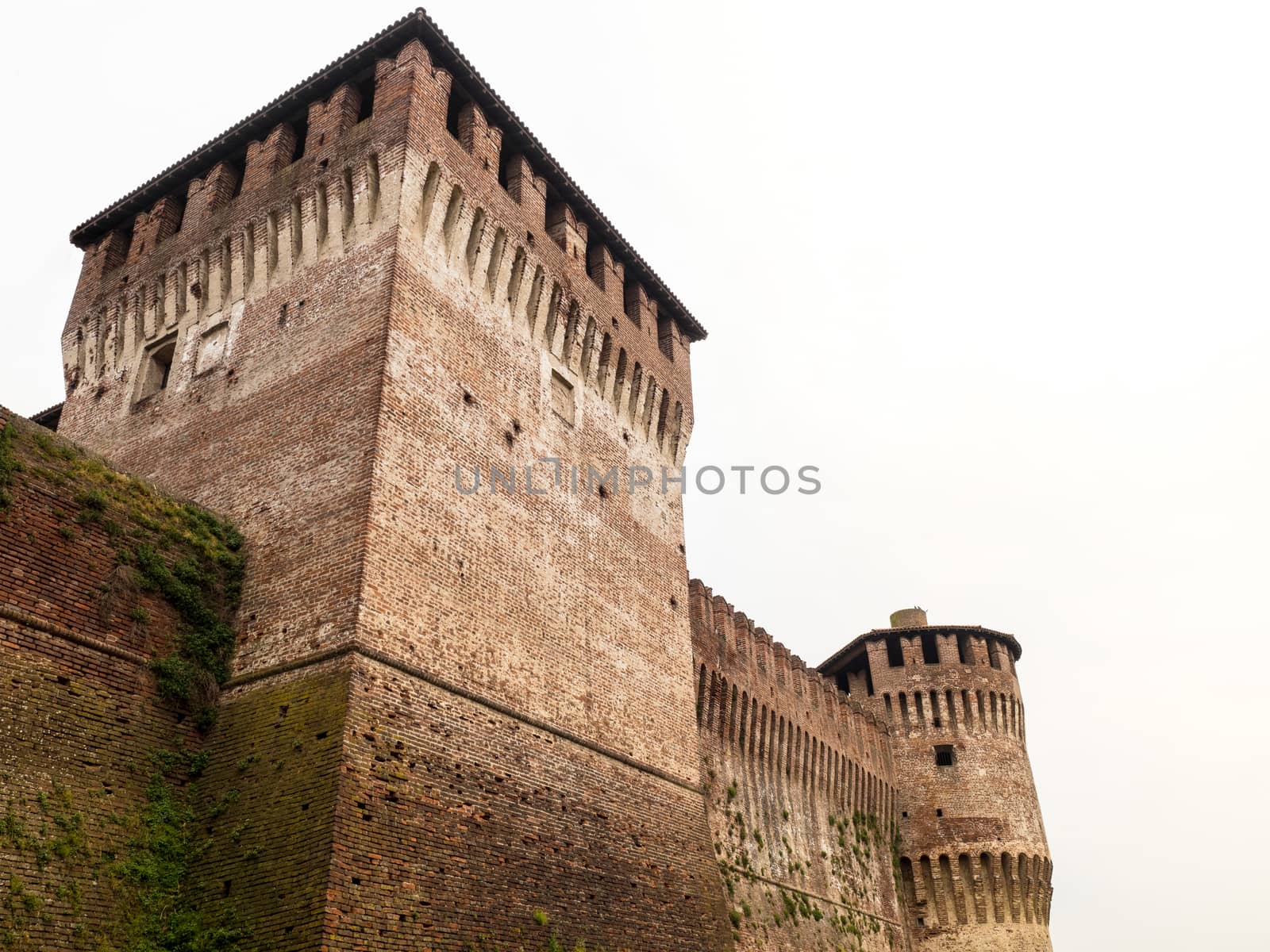 Soncino medieval castle tower view in Italy, Cremona