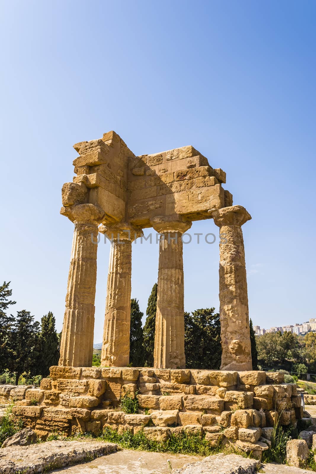 Temple of Dioscuri - Castor and Pollux - at Valley of Temples, Agrigento. by ankarb