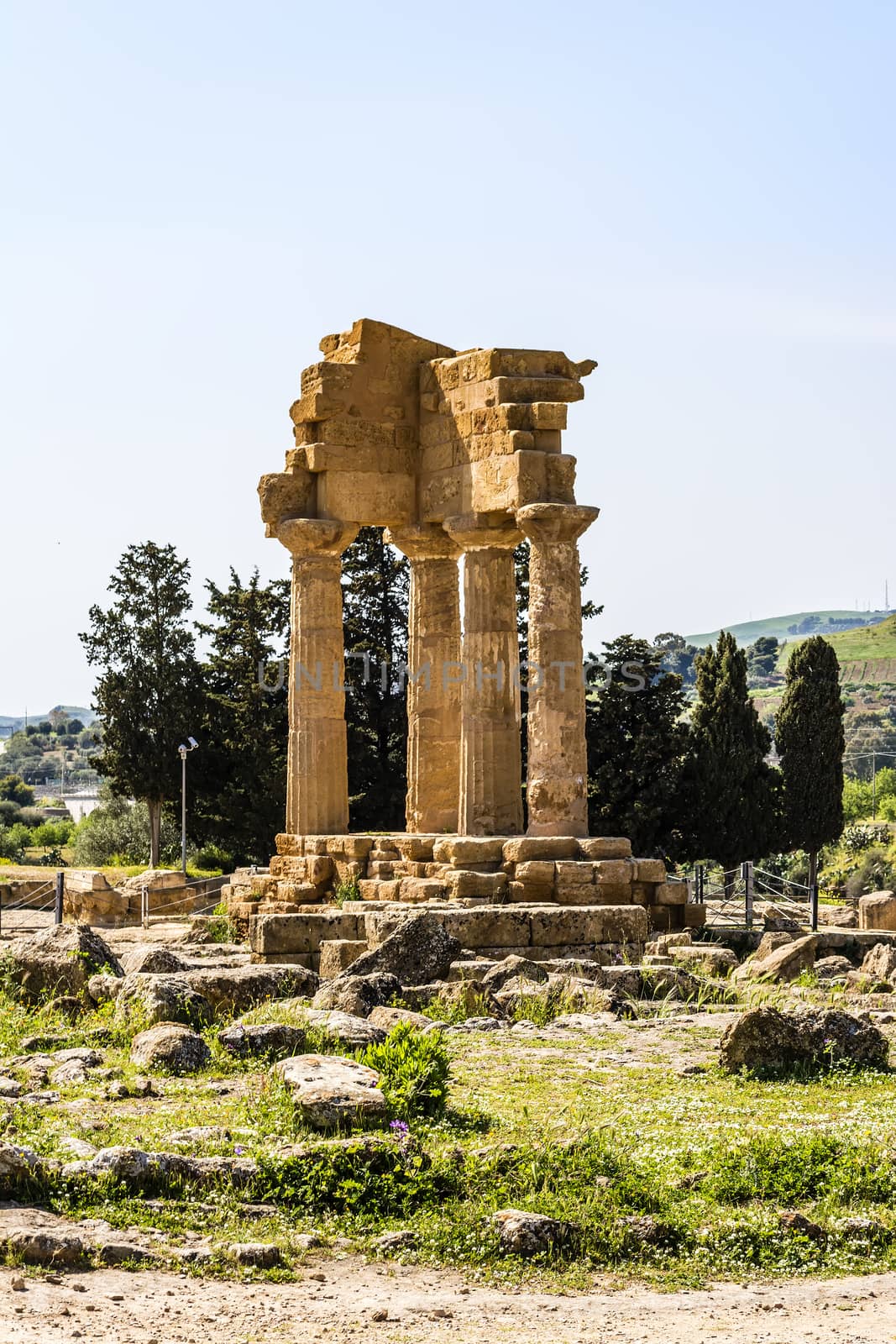 Temple of Dioscuri - Castor and Pollux - at Valley of Temples, Agrigento. by ankarb