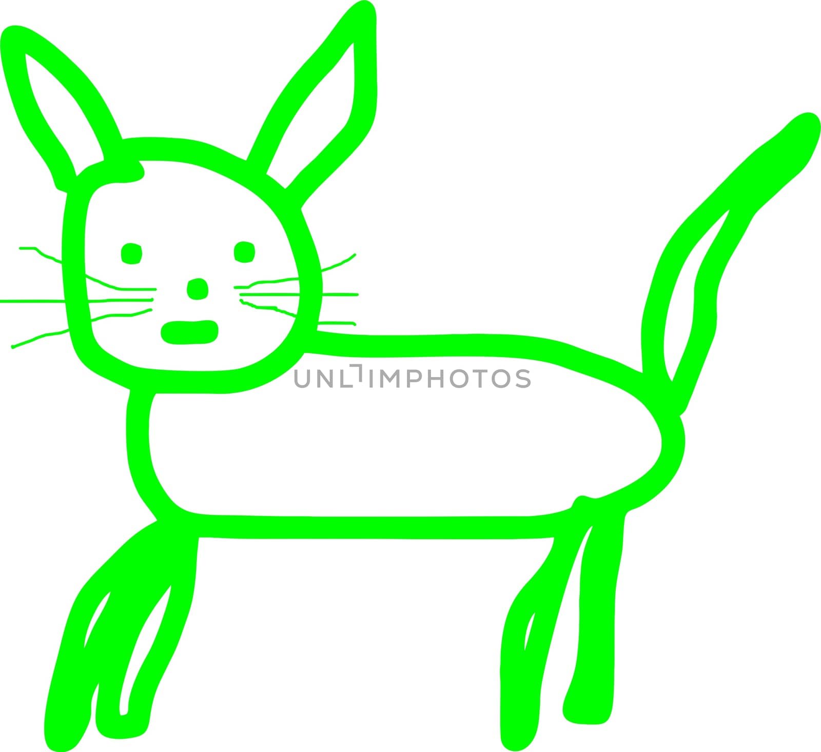 childish-like drawing of a cat - isolated vector illustration