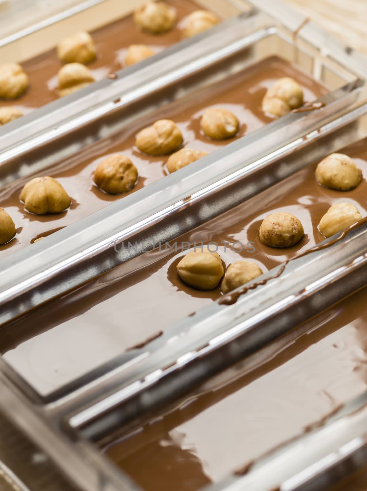 Ingredients for preparation of artisanal chocolate bar with dried fruits