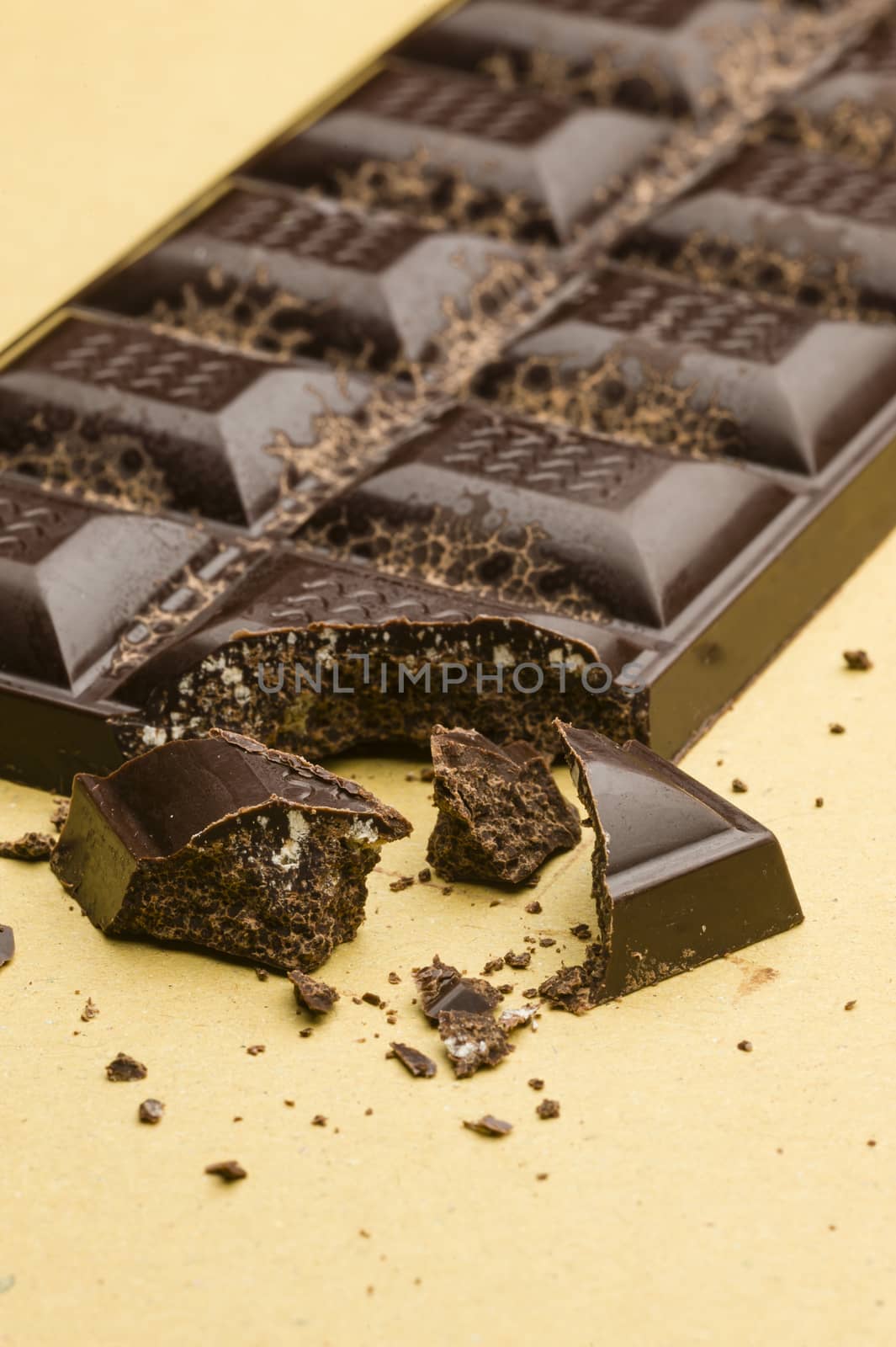 Ingredients for preparation of artisanal chocolate bar with dried fruits