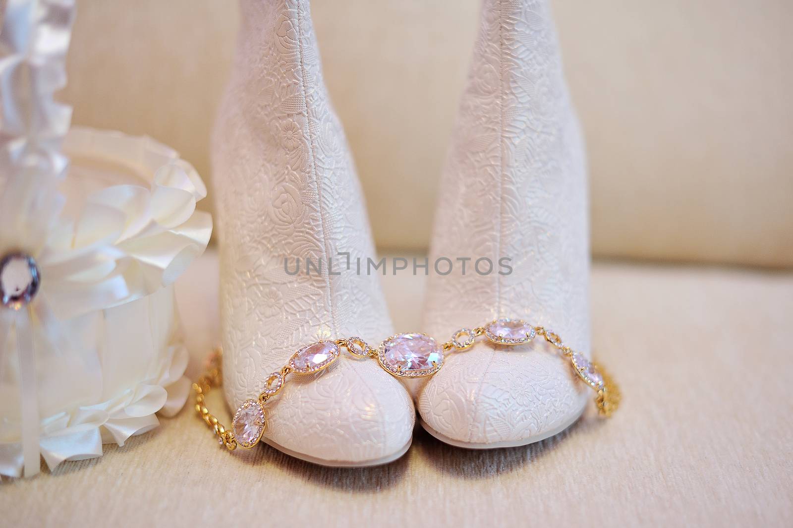 white wedding bride shoes.