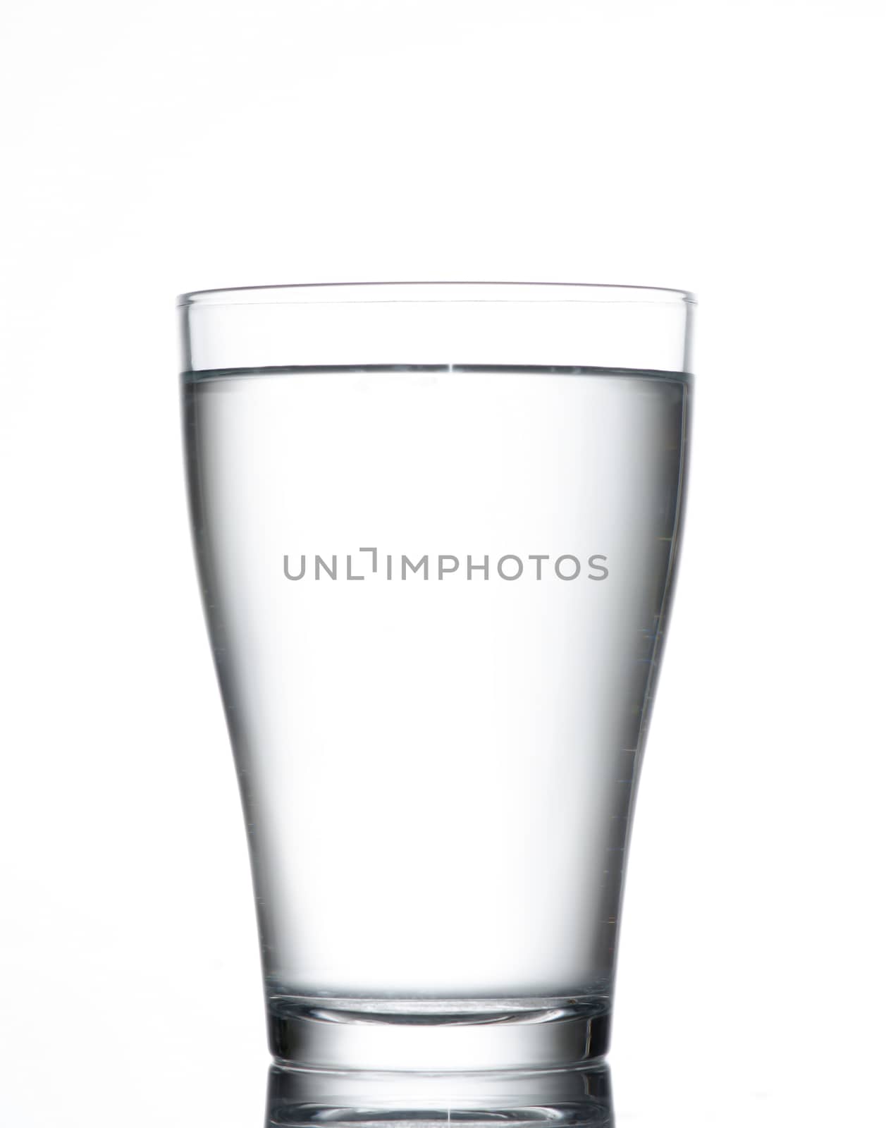Glass of fresh water isolated on white background. 