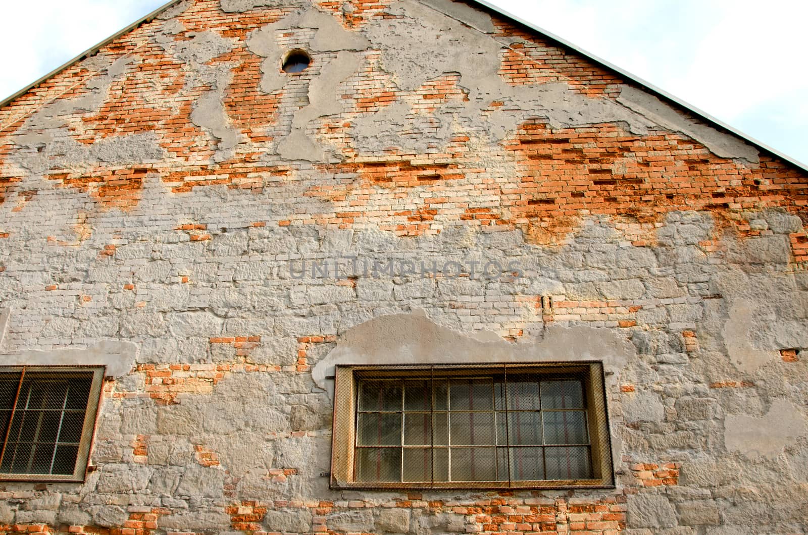 Wall and dormer of old chappy house. 