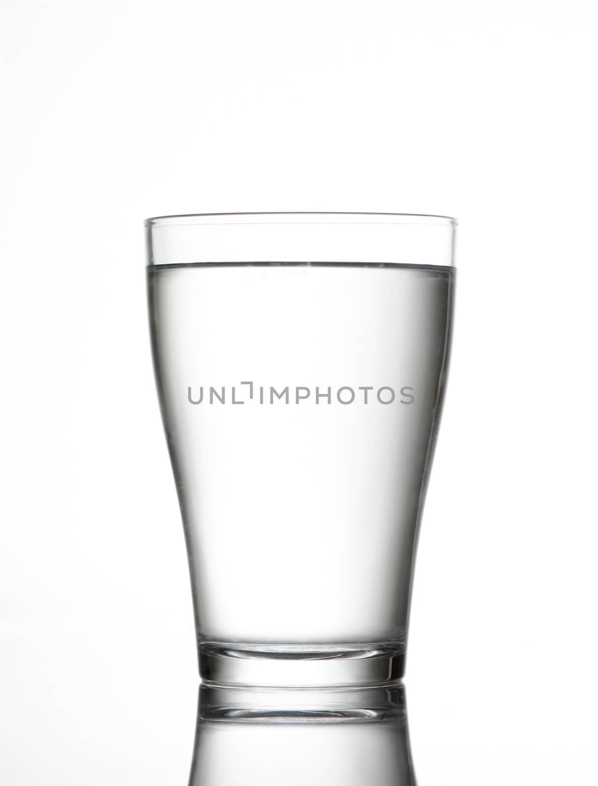 Glass of fresh water isolated on white background. 