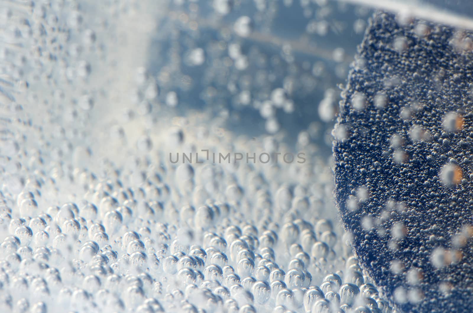 Water with a lot of air bubbles. 