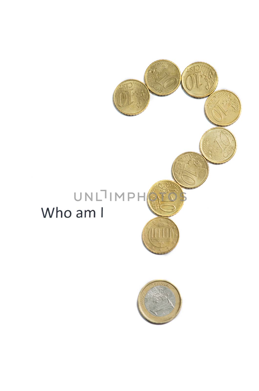 Who am I? Business concept isolated on white background.