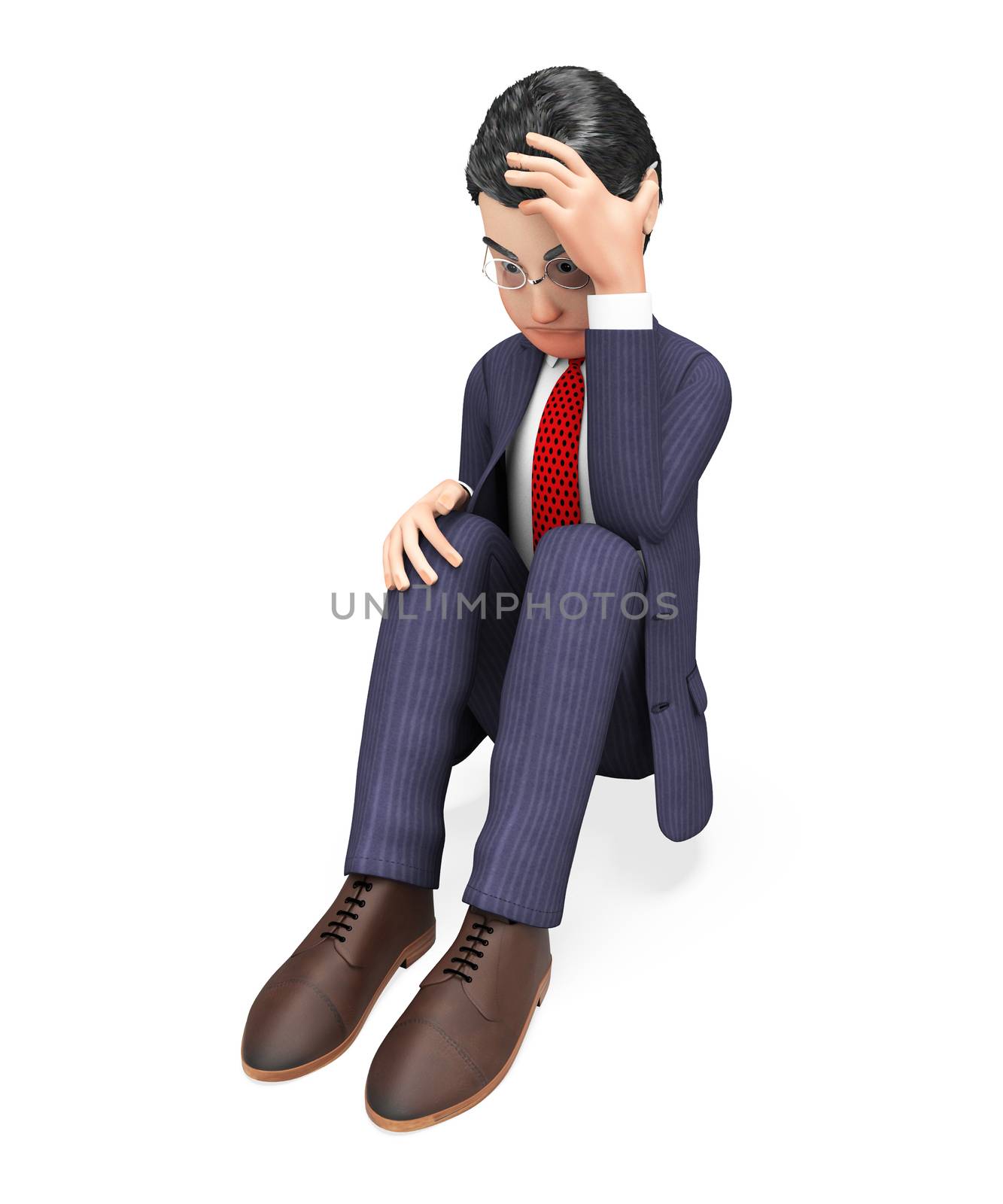 Businessman With Problems Meaning Difficult Situation And Snag