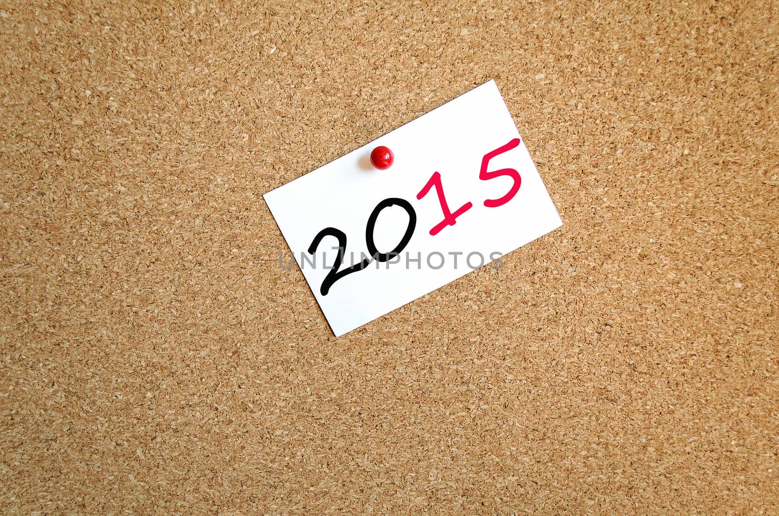 Sticky Note On Cork Board Background 2015 Concept
