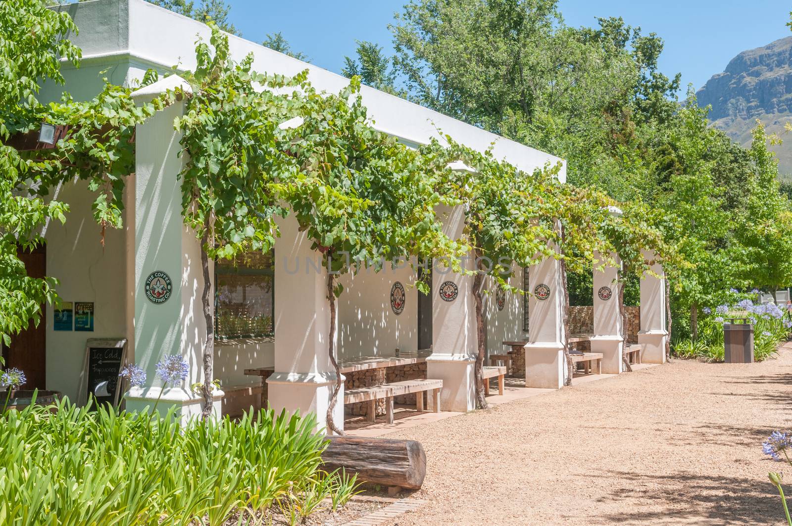 CAPE TOWN, SOUTH AFRICA - DECEMBER 15, 2014:  Coffee shop on the farm Lourensford near Somerset West