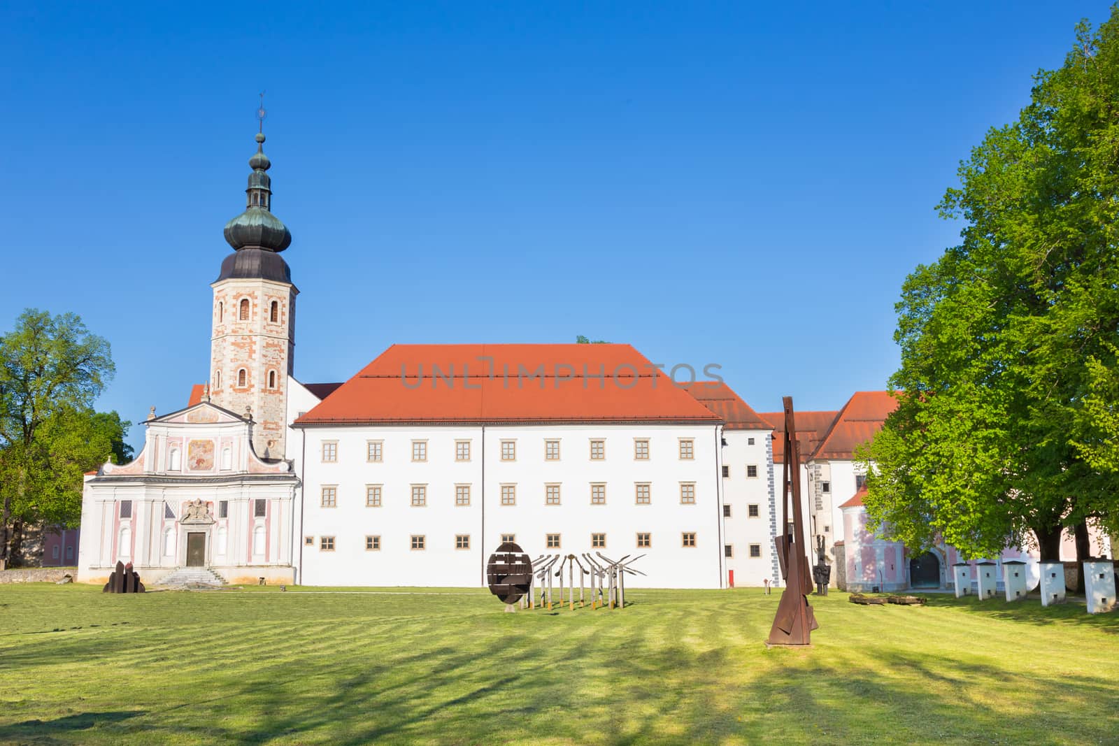 The Cistercian monastery Kostanjevica na Krki, homely appointed as Castle Kostanjevica, Slovenia, Europe.