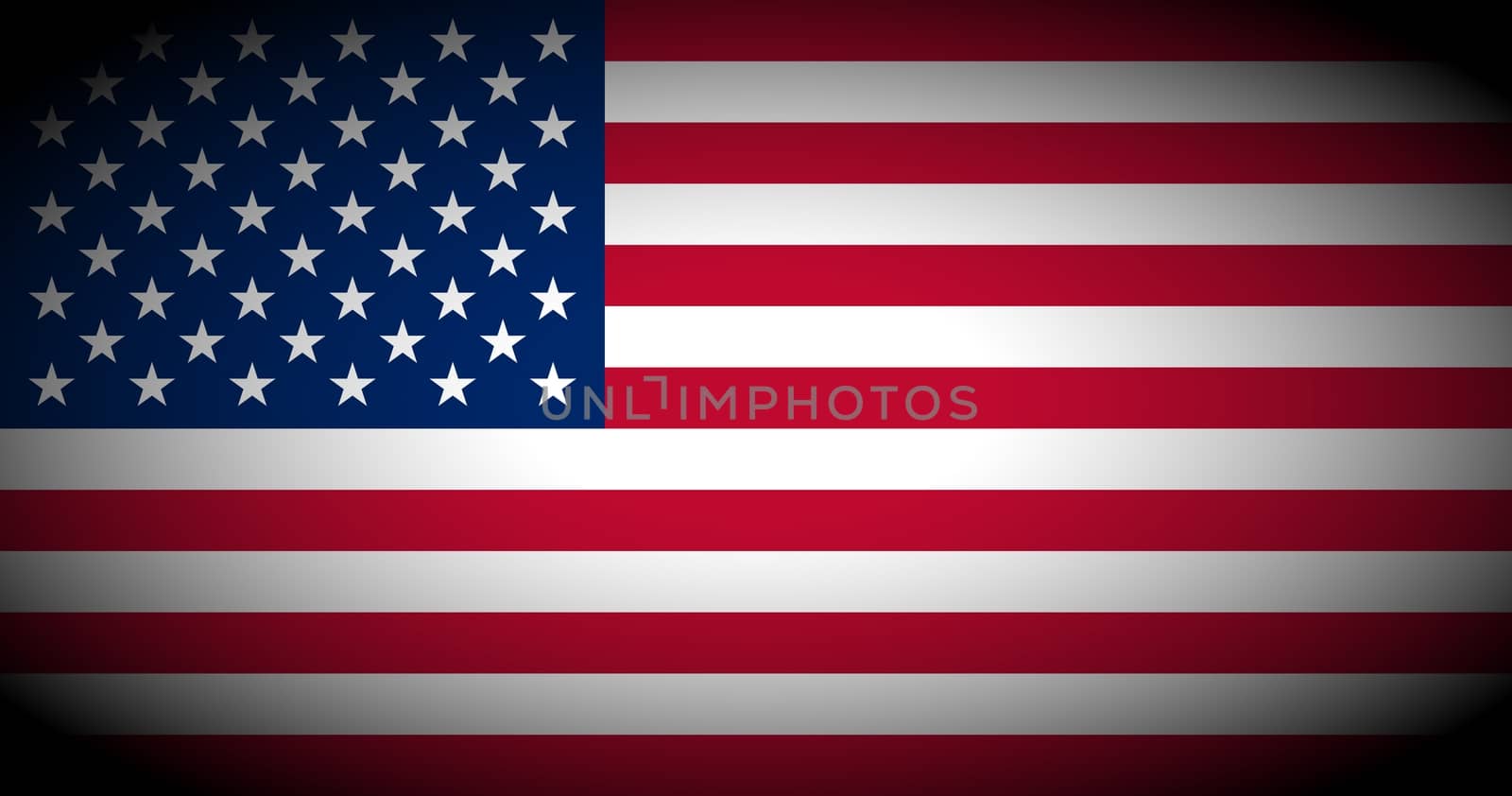 Flag of the USA (United States of America) - isolated illustration vignetted