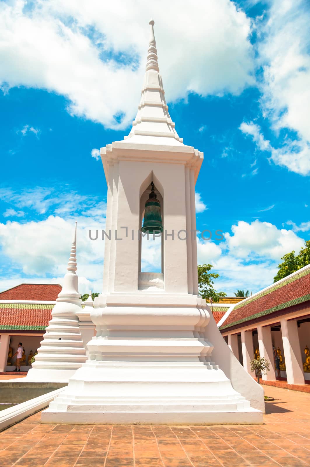 Campanile at Wat Phra Borommathat Chaiya, is public temple in Chaiya district,Surat Thani province, South of Thailand.