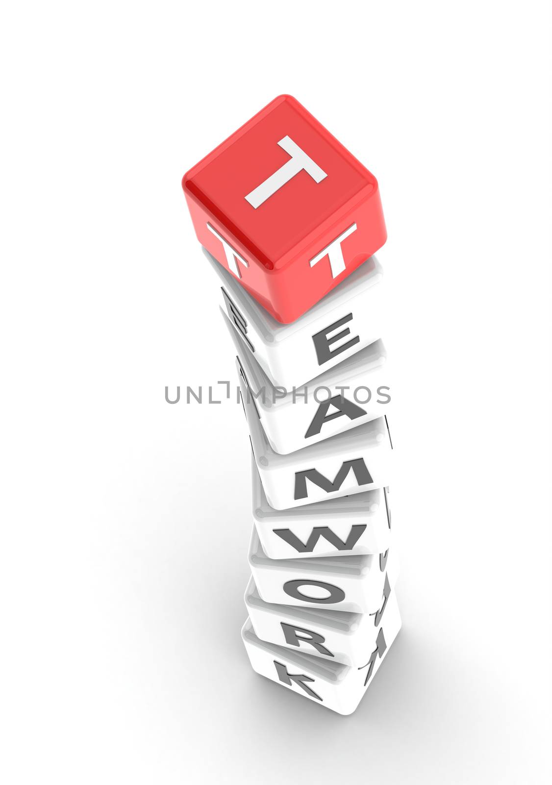 Teamwork puzzle word image with hi-res rendered artwork that could be used for any graphic design.