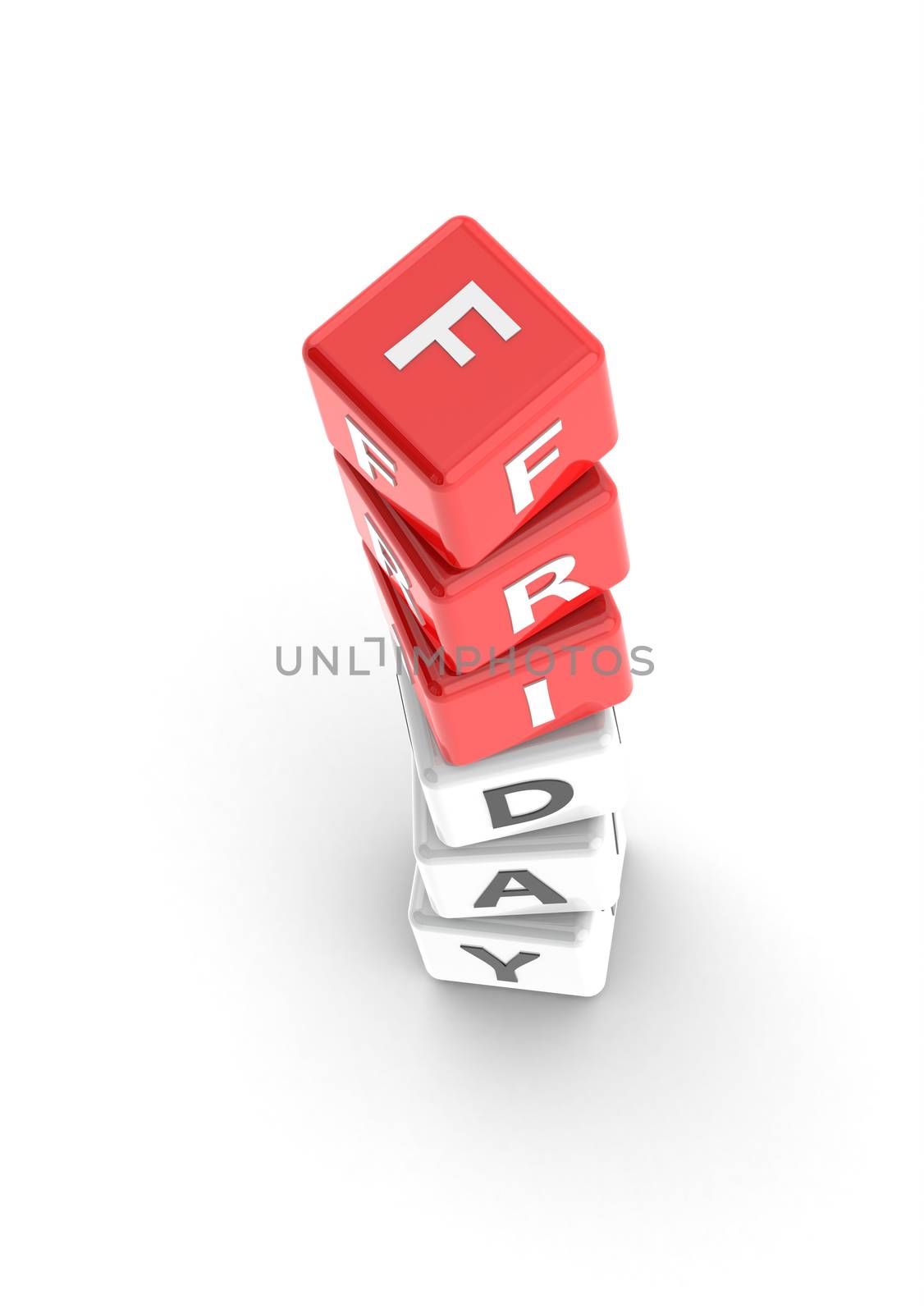 Friday puzzle word image with hi-res rendered artwork that could be used for any graphic design.