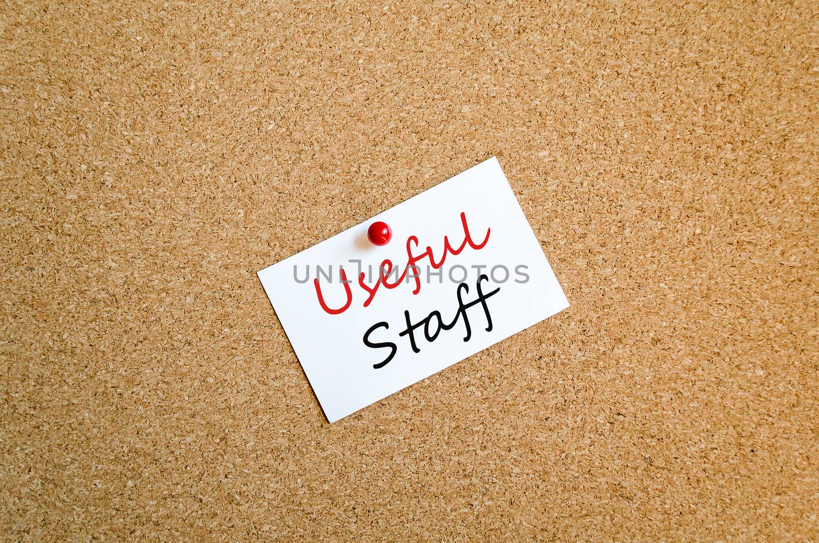 Sticky Note On Cork Board Background Useful Staff Concept