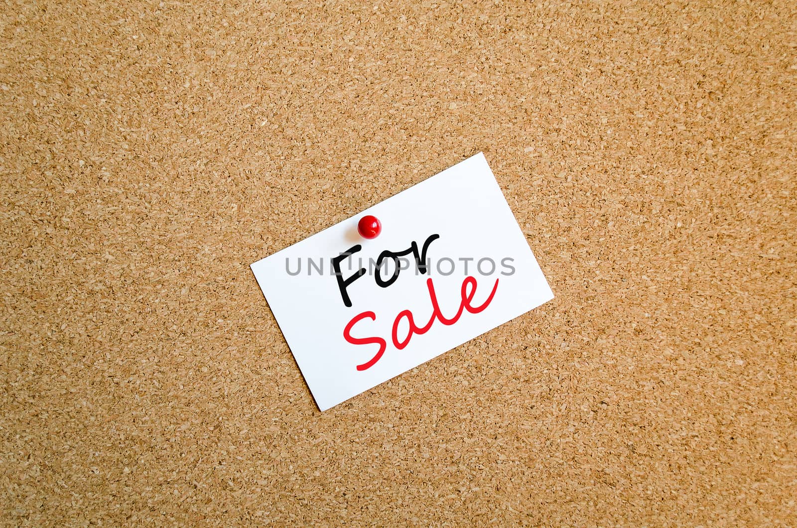 Sticky Note On Cork Board Background For Sale Concept