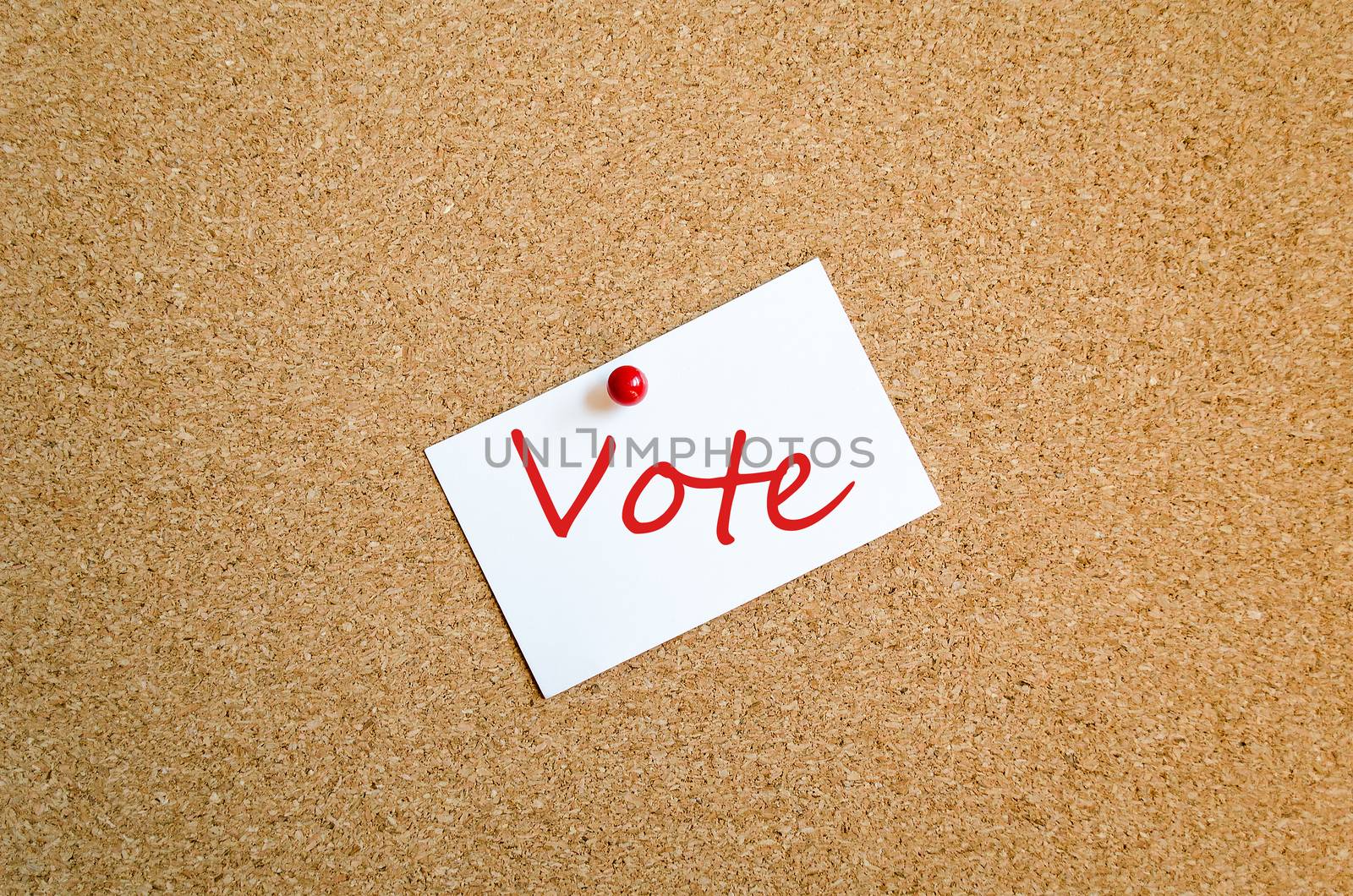 Sticky Note On Cork Board Background Vote Concept