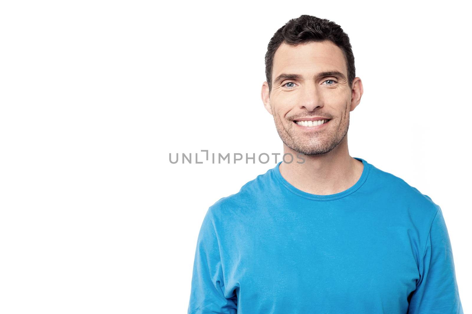 Casual man posing over white background