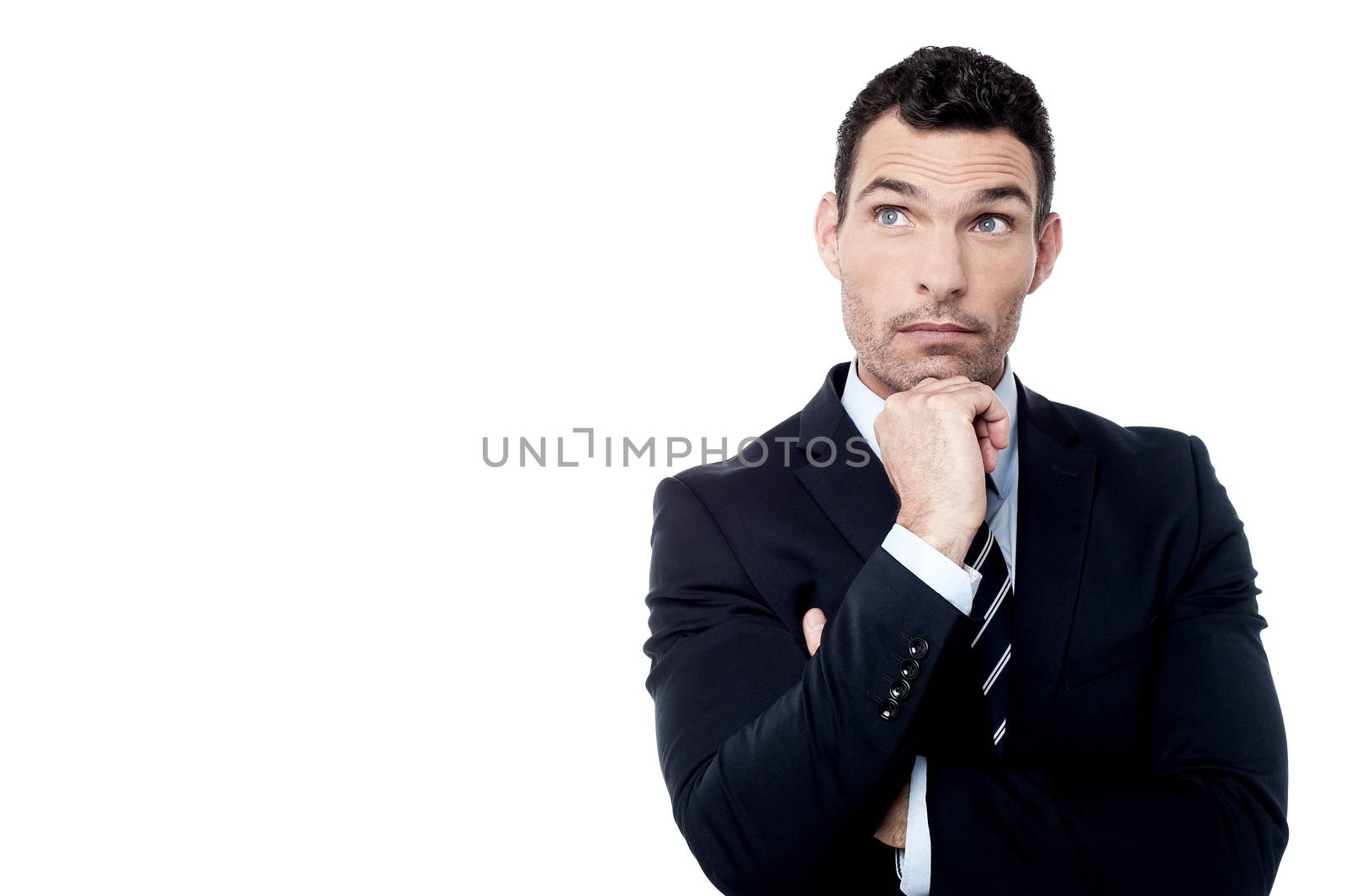 Middle aged businessman having a deep thought