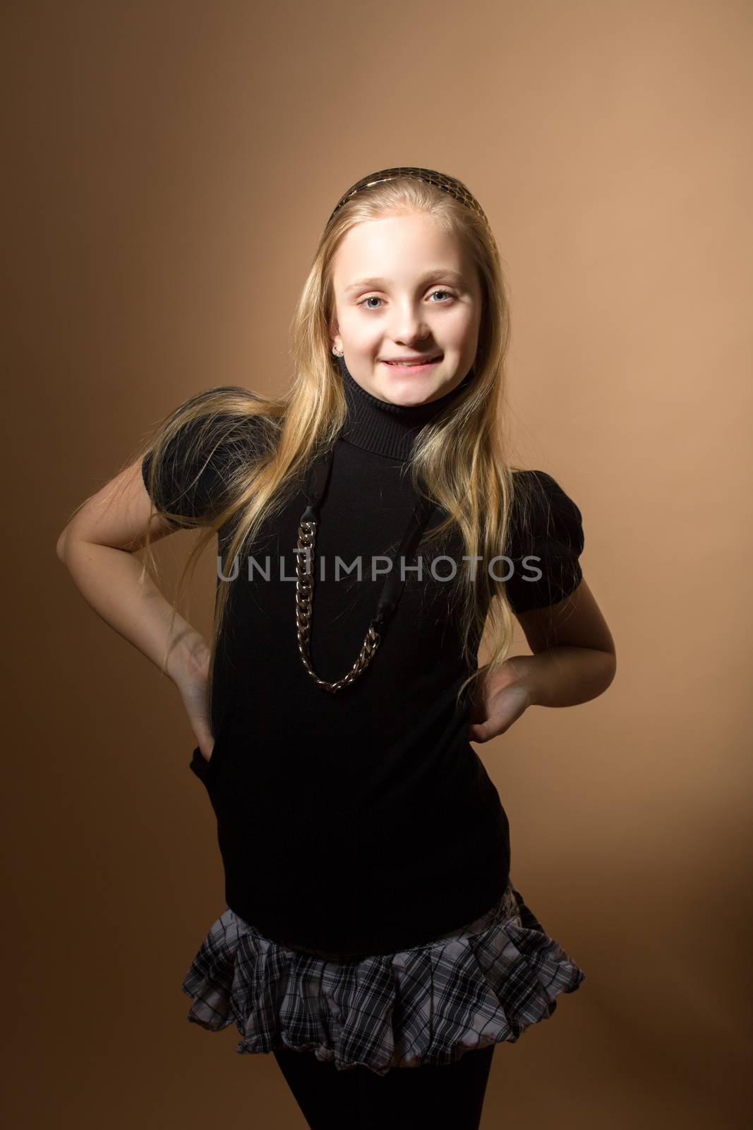 Fashion smiley european little girl posing by artush