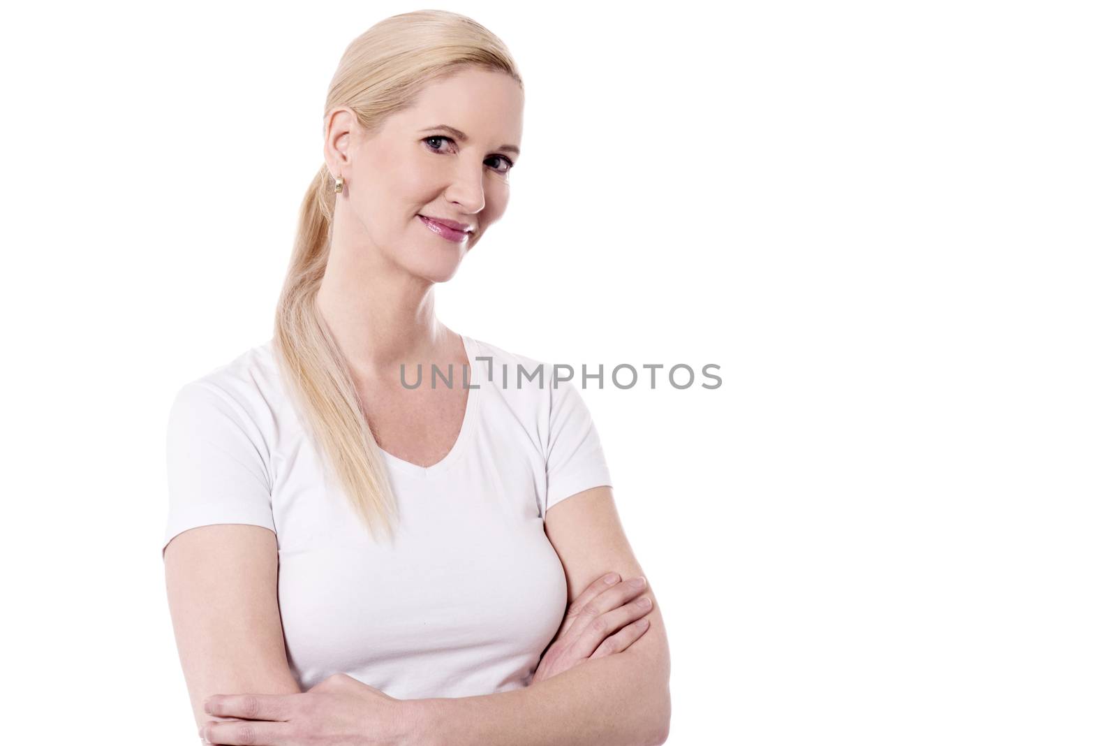 Confident woman posing casually to camera