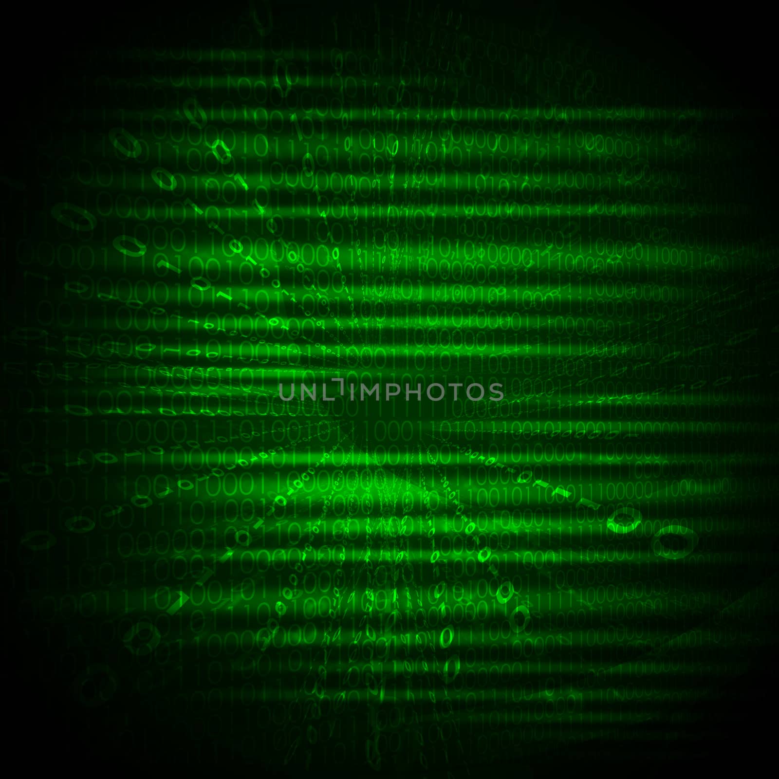 Abstract green and  black background with numbers
