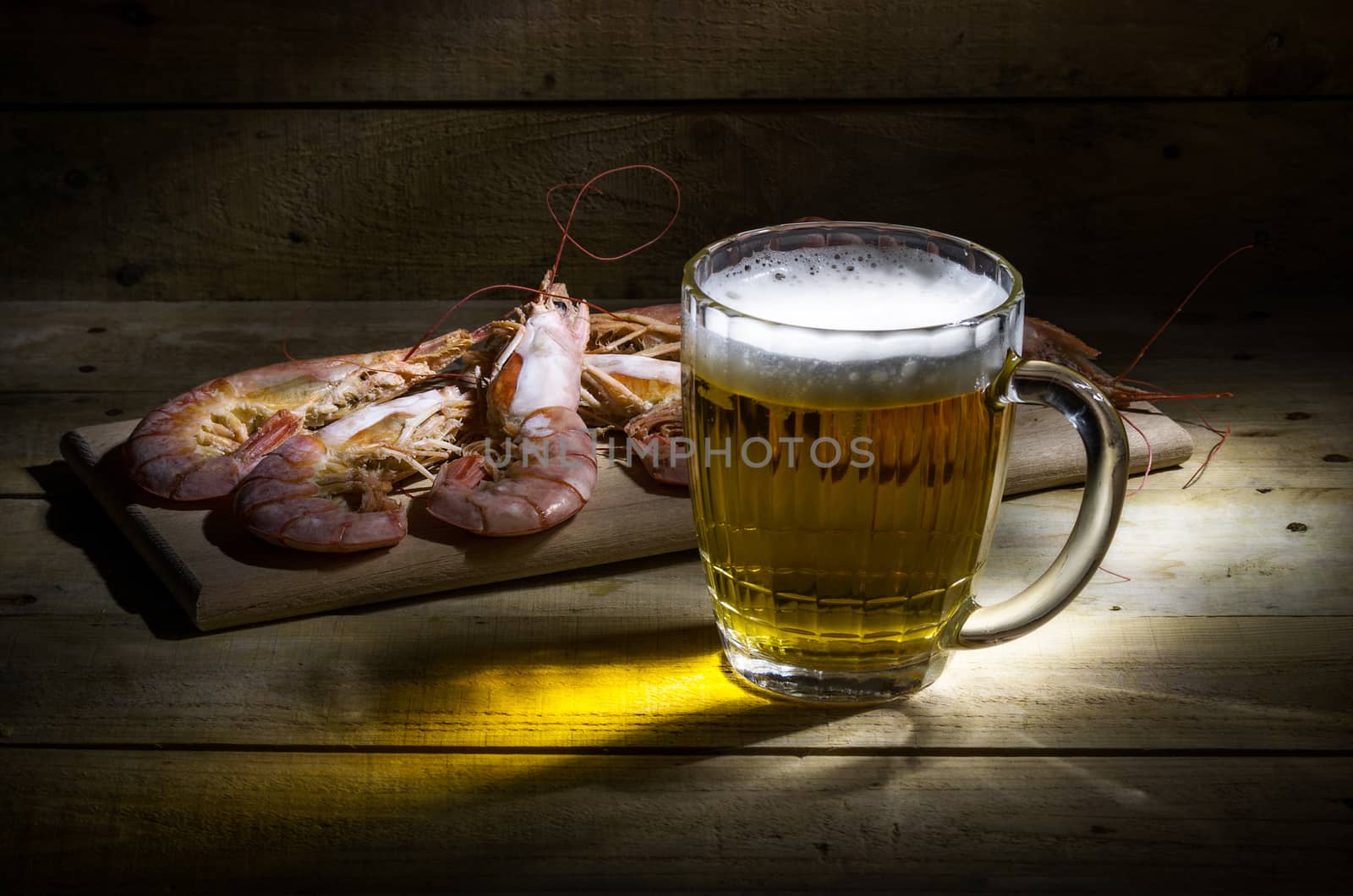 still life with beerand shrimps