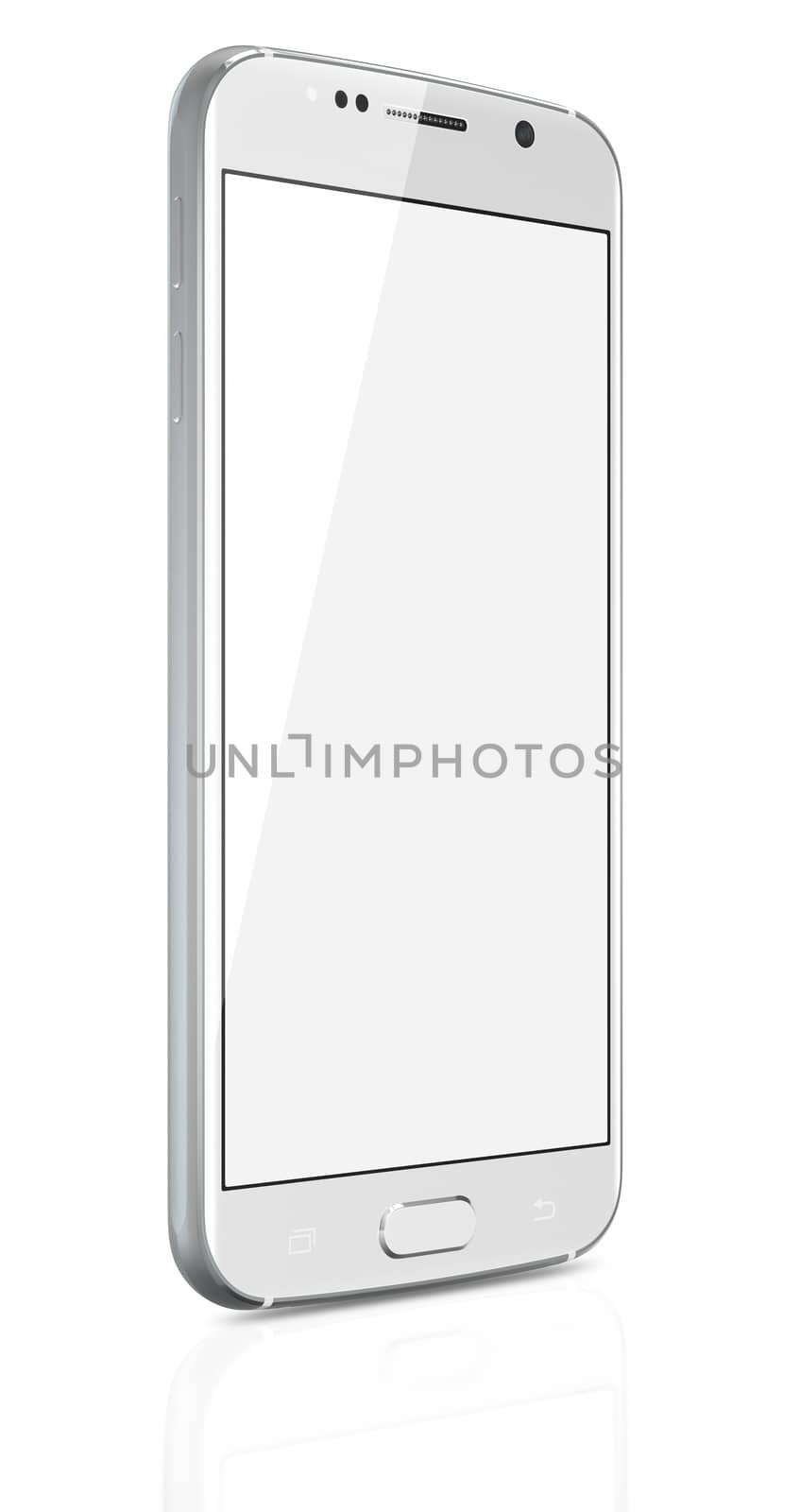 White Pearl Smartphone with blank screen  by manaemedia