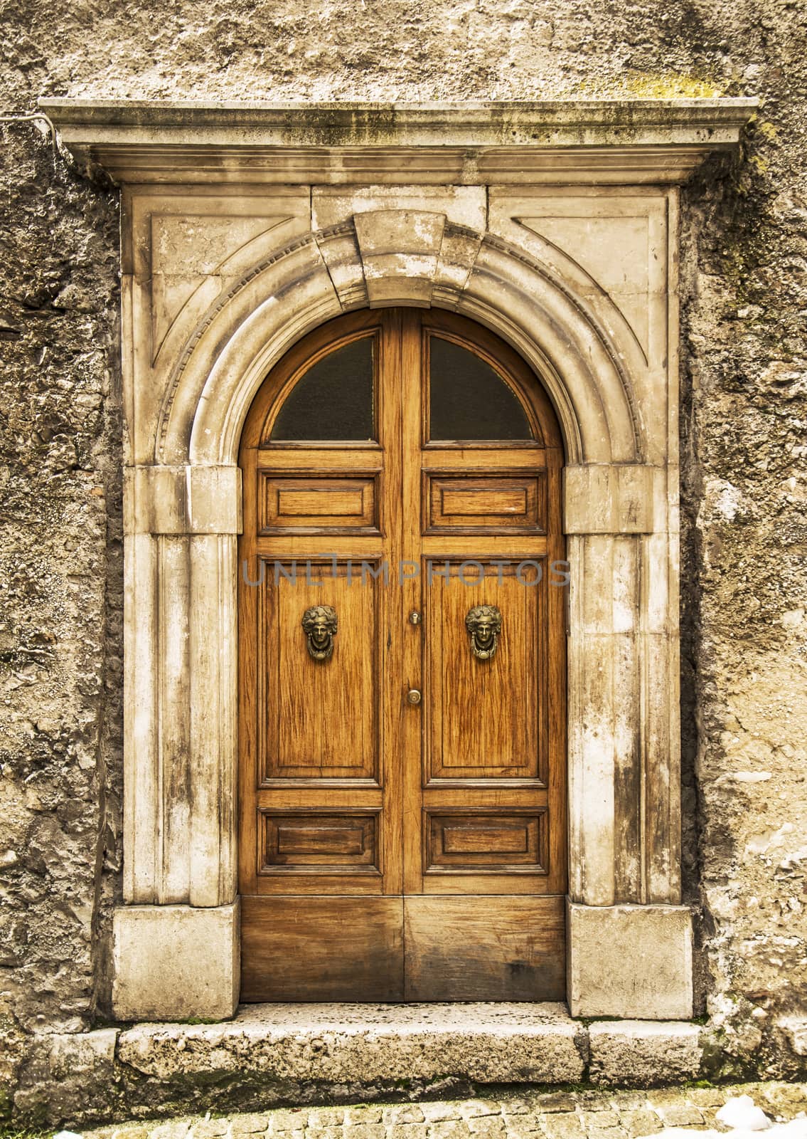 italian door in a small village, Italy