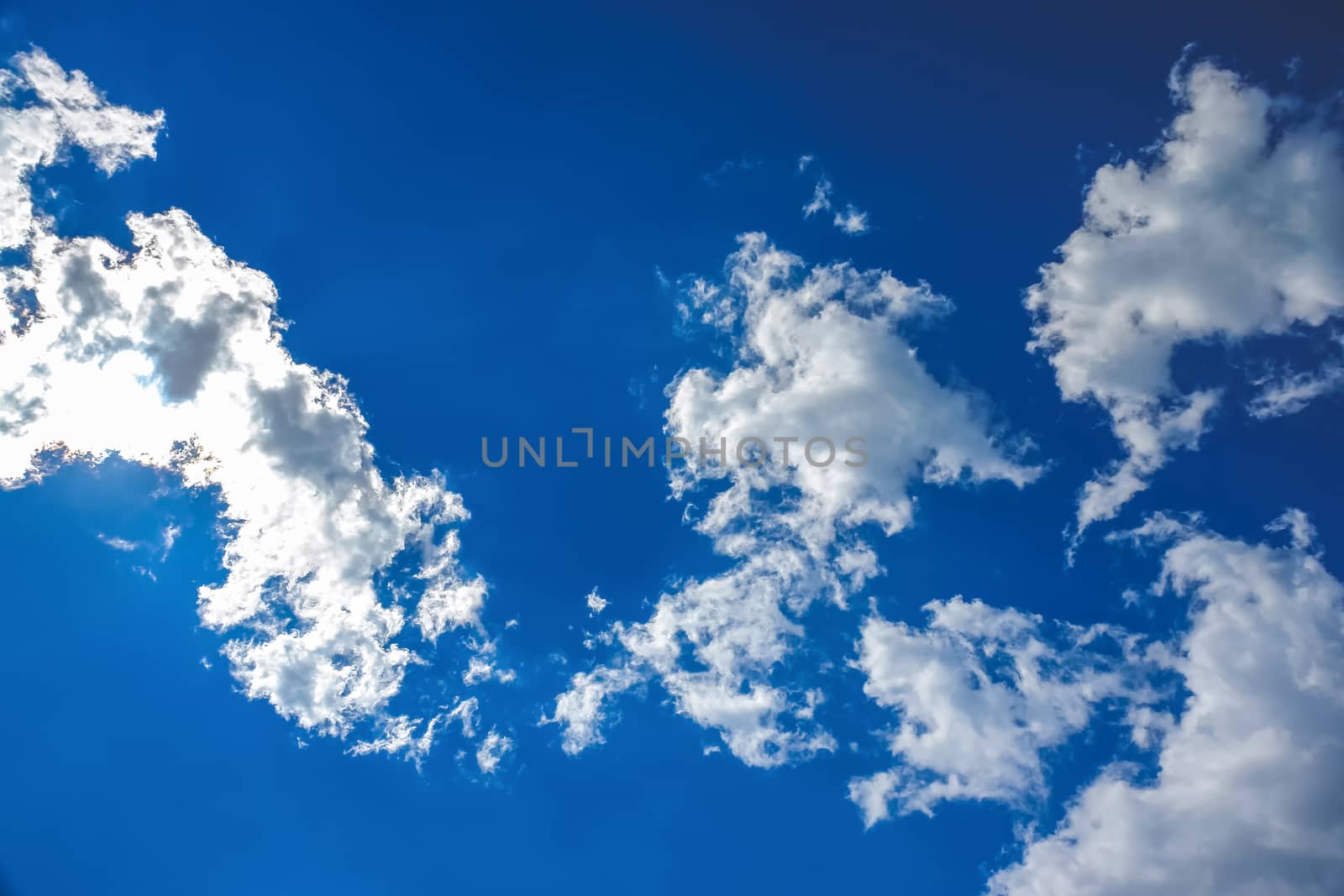 White clouds on blue sky background