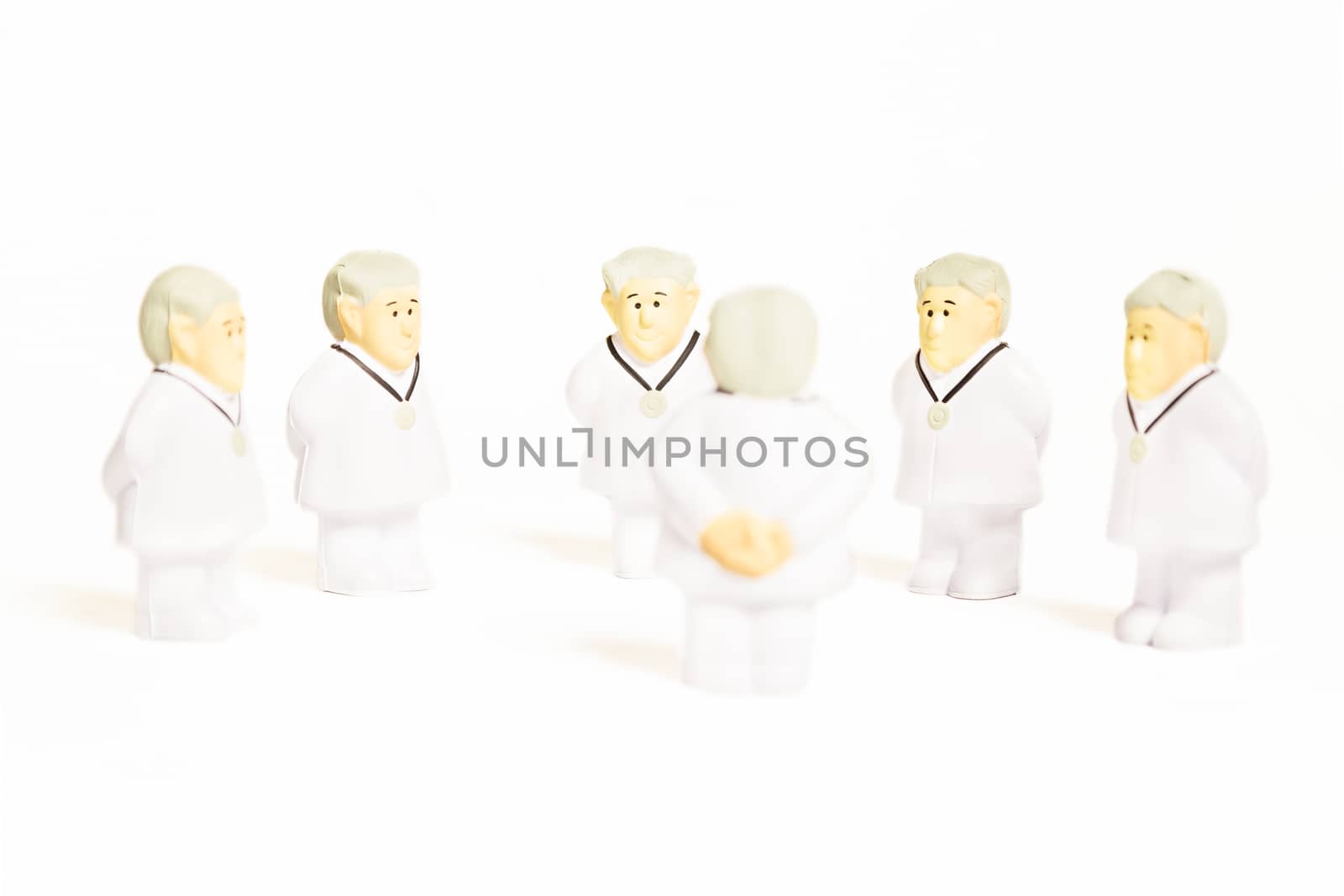 Doctors characters on white background. Medical negotiation or consulting concept