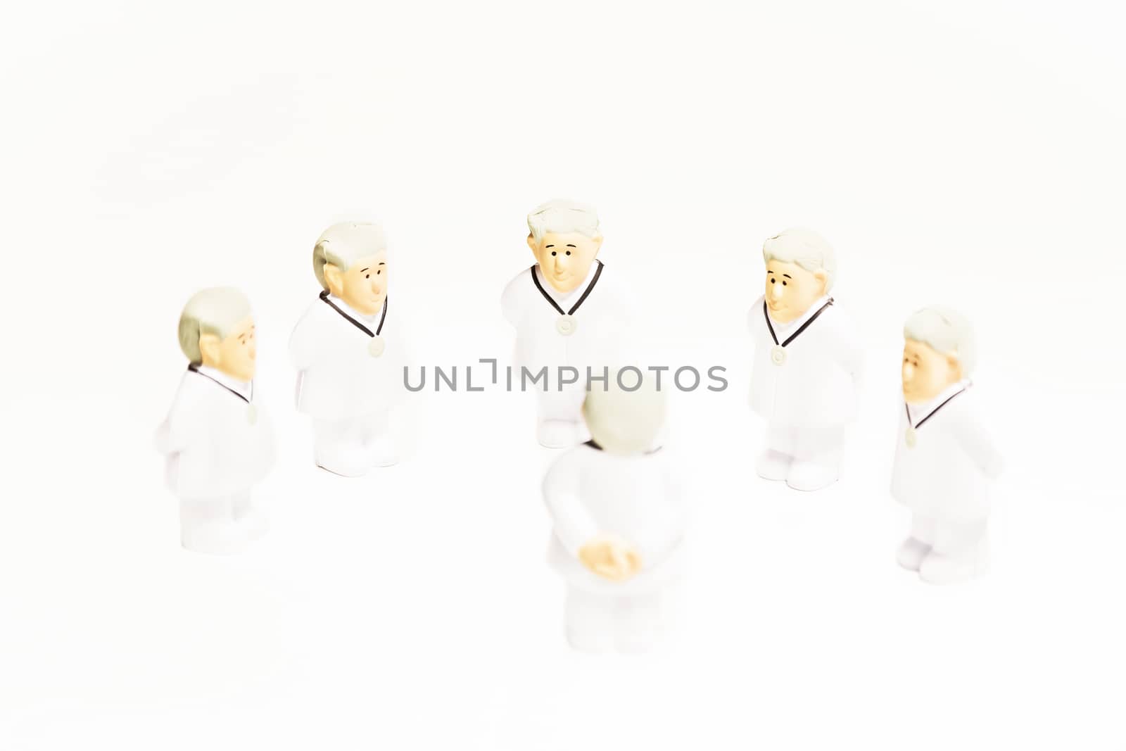 Doctors characters on white background. Medical negotiation or consulting concept