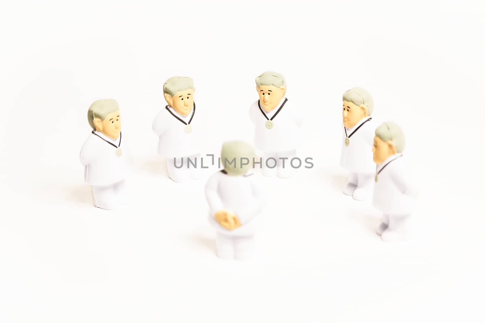 Doctors characters on white background. Medical negotiation or consulting concept