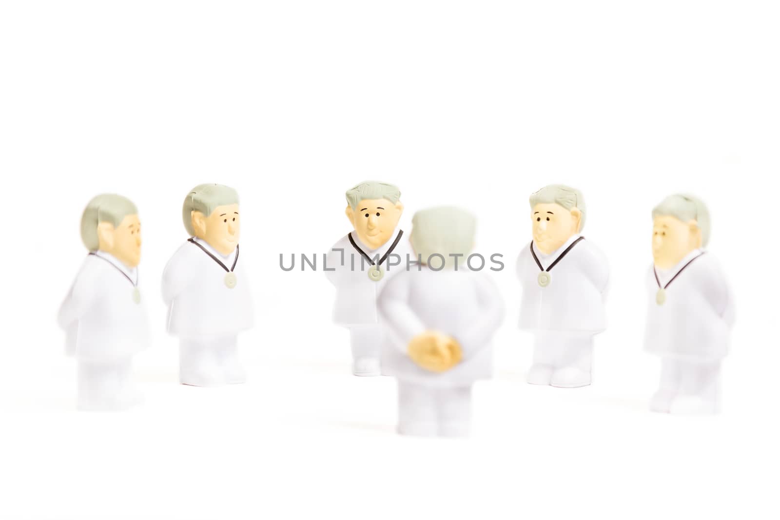 Doctors characters on white background. Medical negotiation or consulting concept