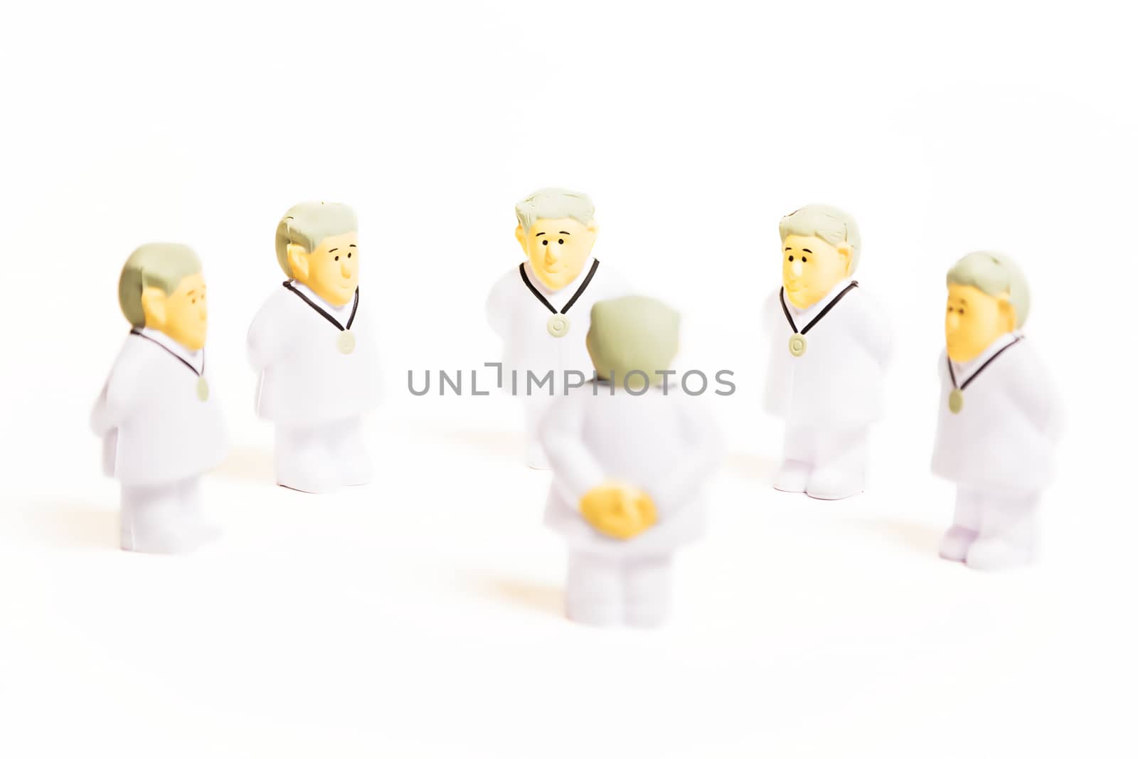 Doctors characters on white background. Medical negotiation or consulting concept