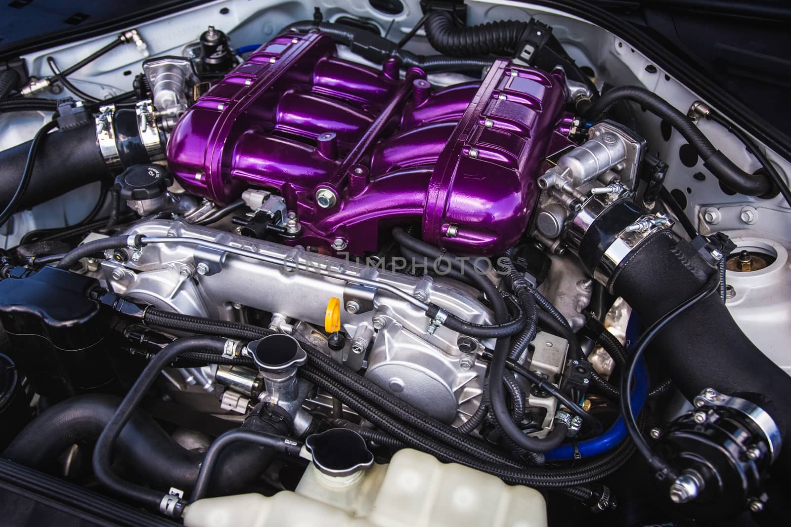 Sport car high tech powerful engine