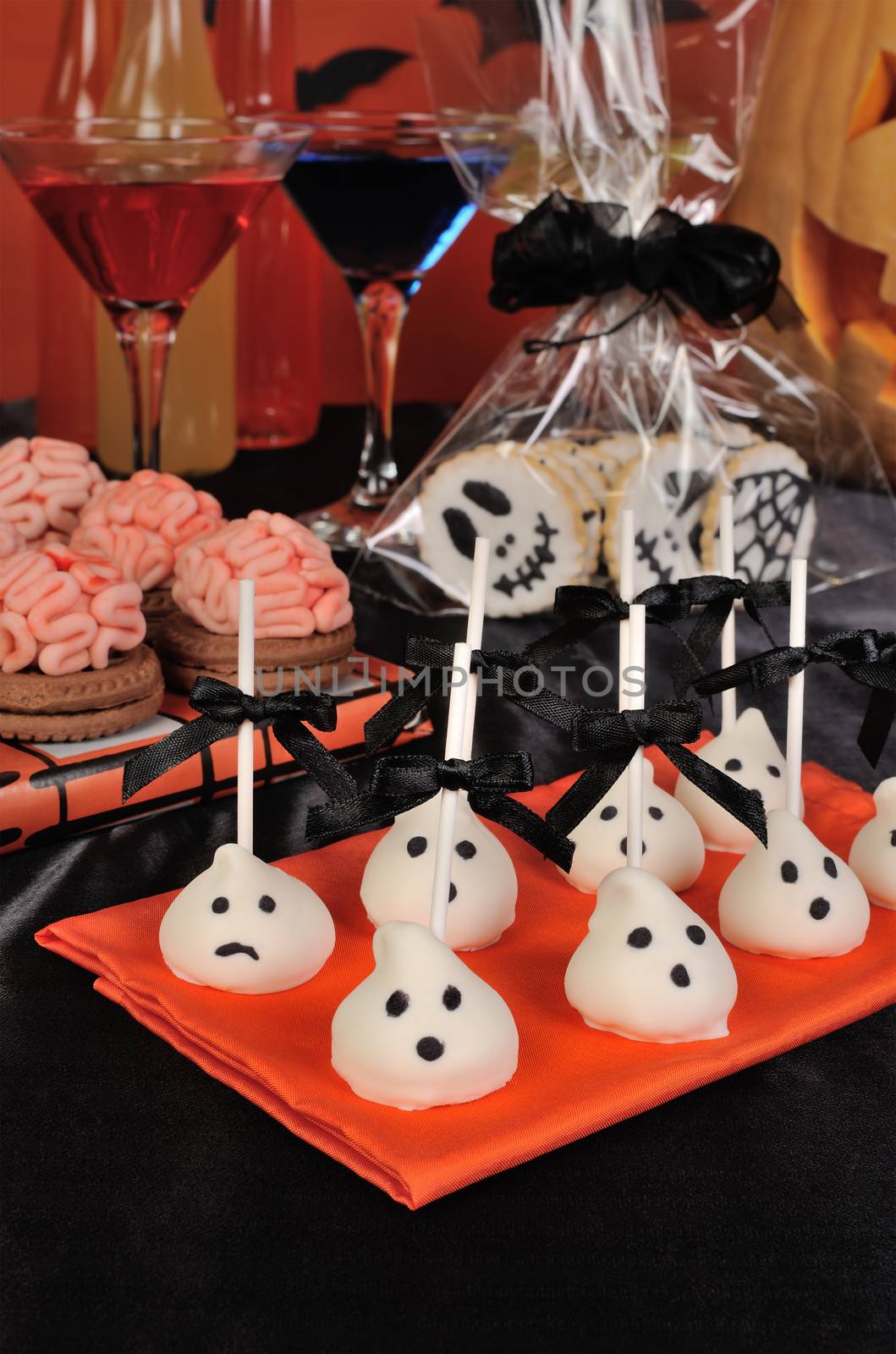 variety of sweets on the table in honor of Halloween