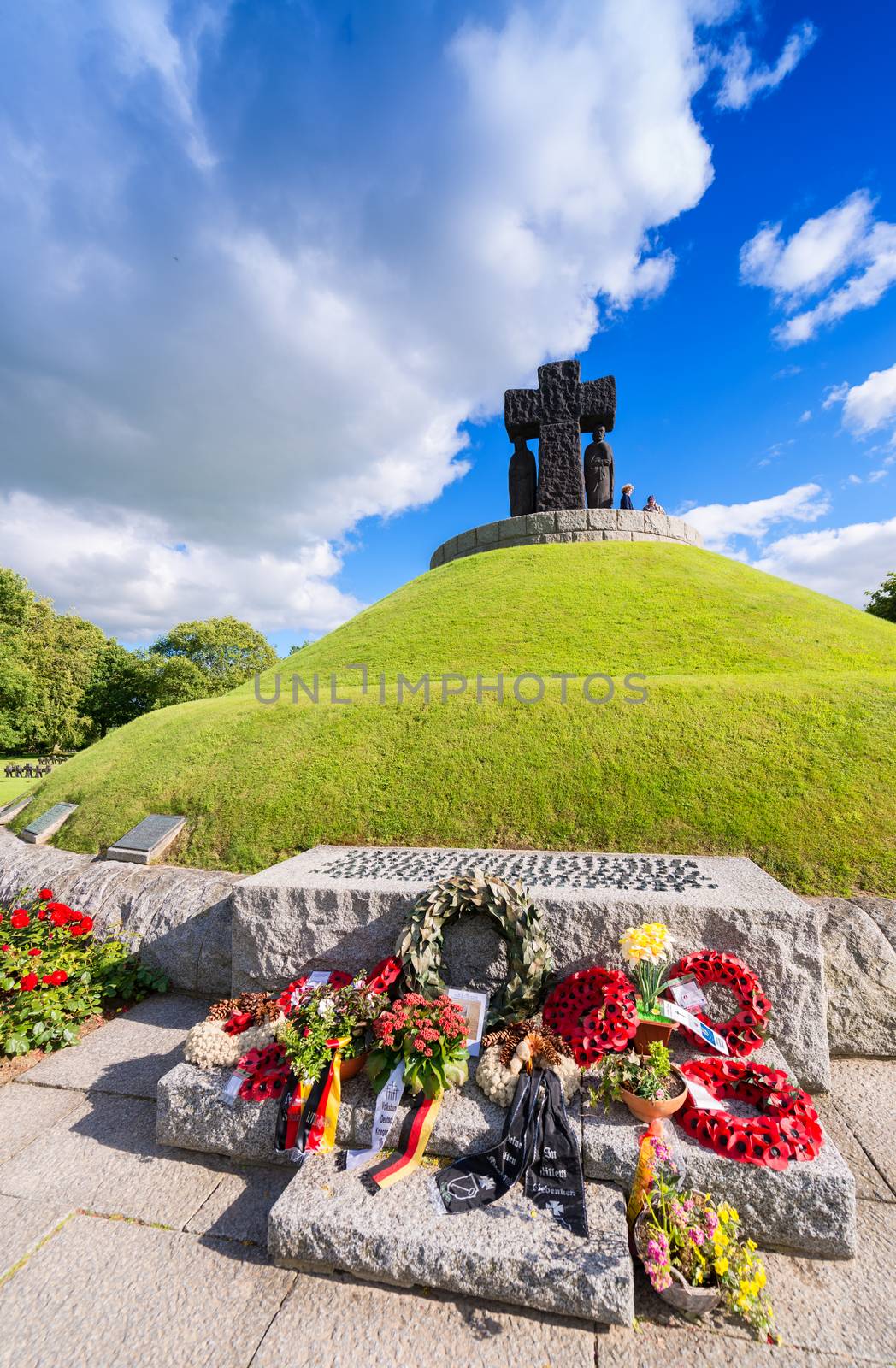 LA CAMBE, FRANCE - JUNE 14, 2014: German Military Cemetery and Memorial, Normandy, France. Over 11.000 German fallen soldiers of World War 2 are buried here