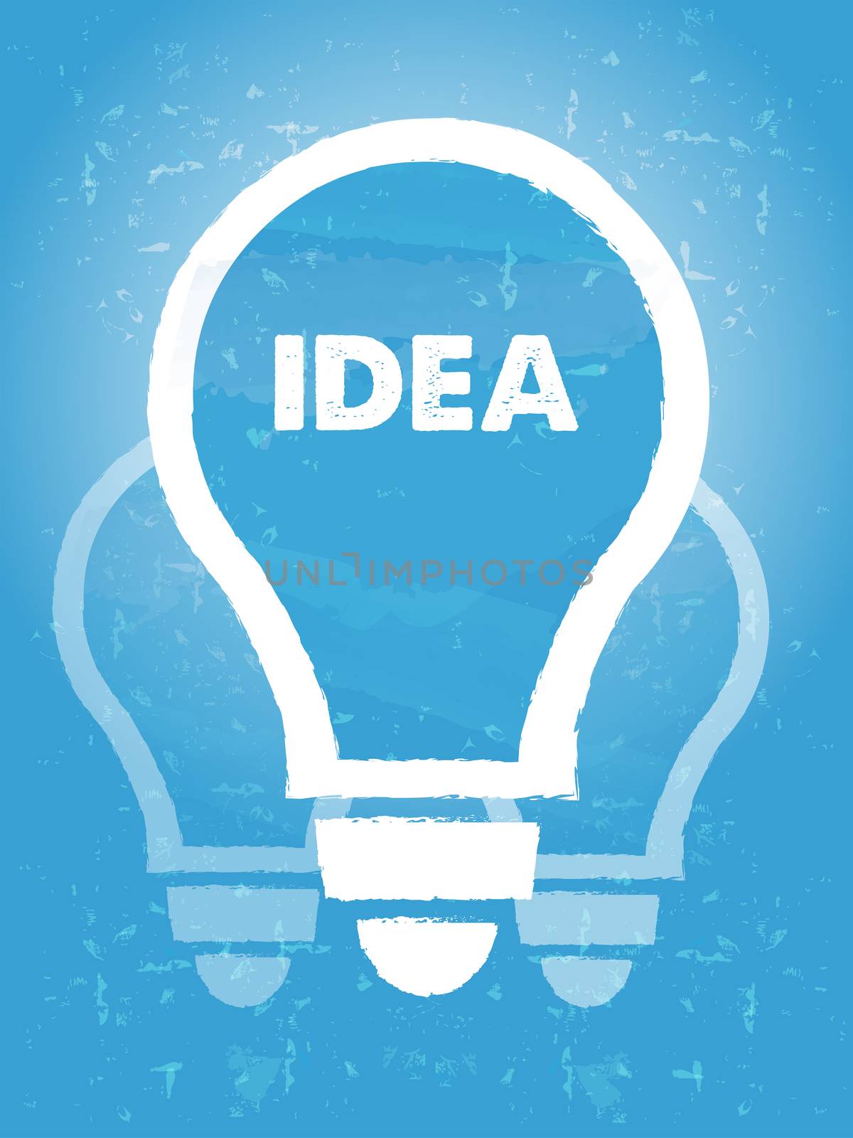 idea in bulb symbol with over blue grunge background by marinini