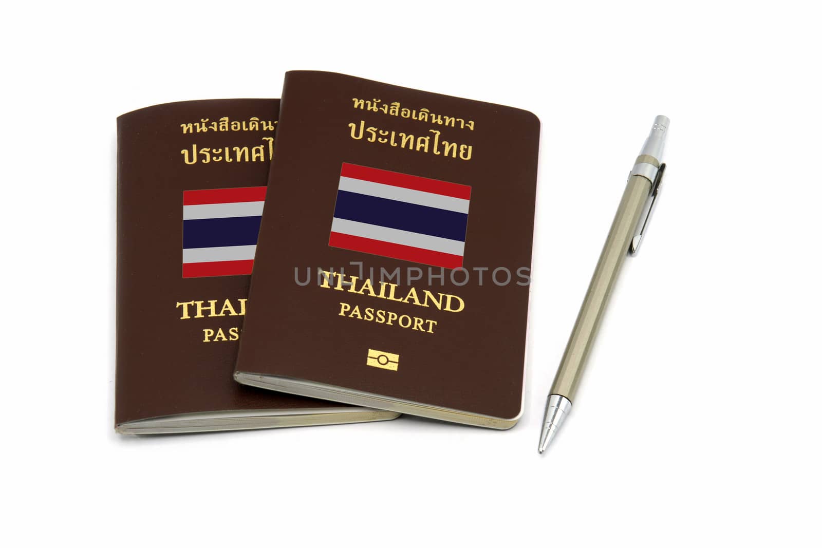 Thailand passport and pen for Travel or A.E.C. concept by mranucha